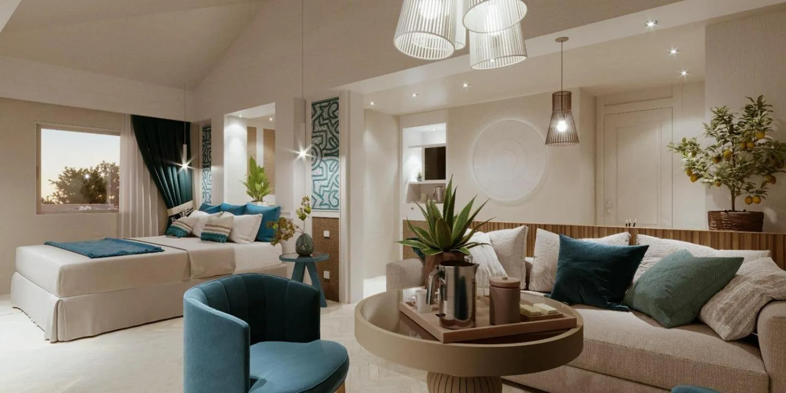 Living room in Residence Le Bouganville