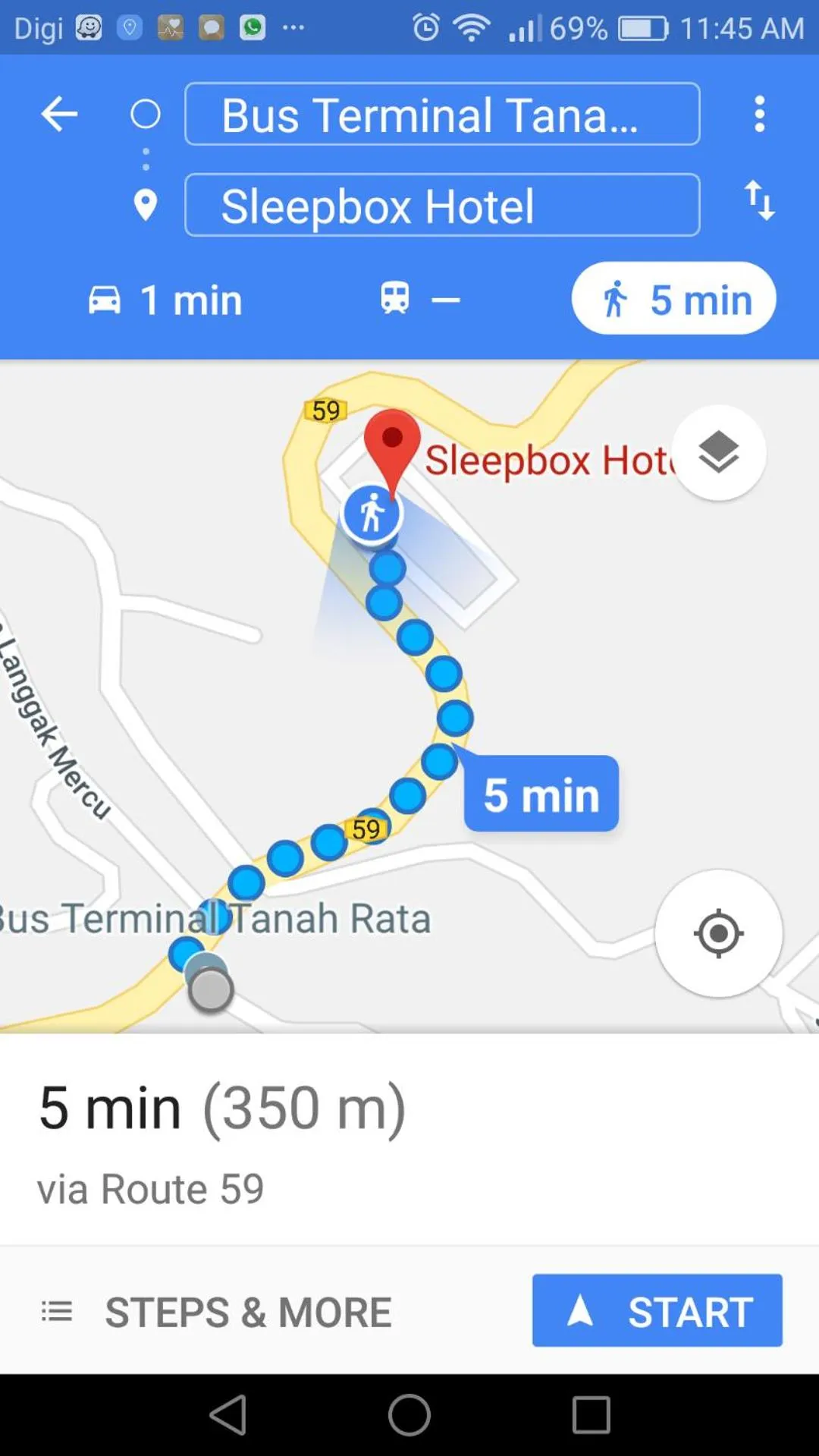 Bird's eye view in Sleepbox Hotel