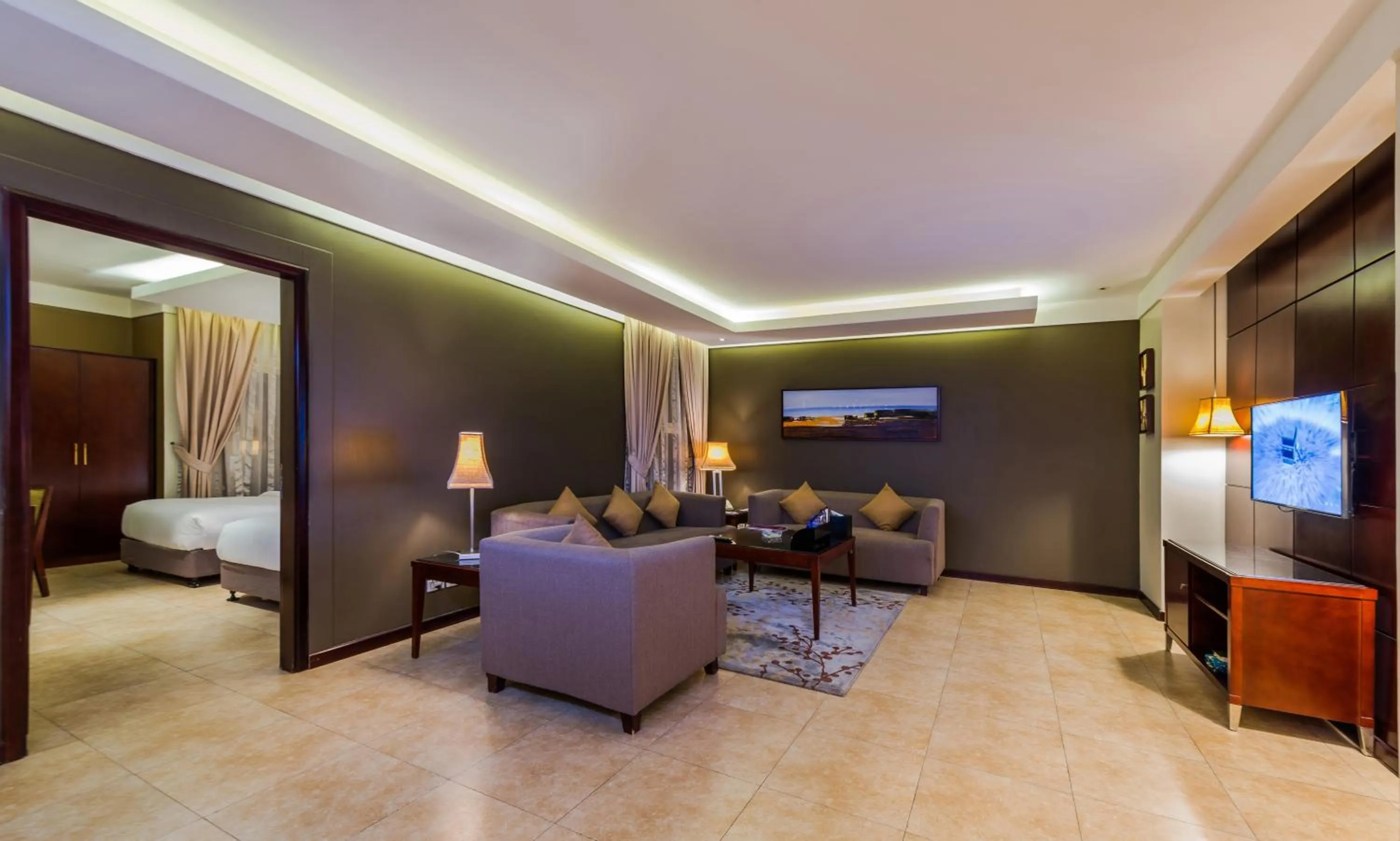 Living room, Bed in Boudl Gardenia Resort