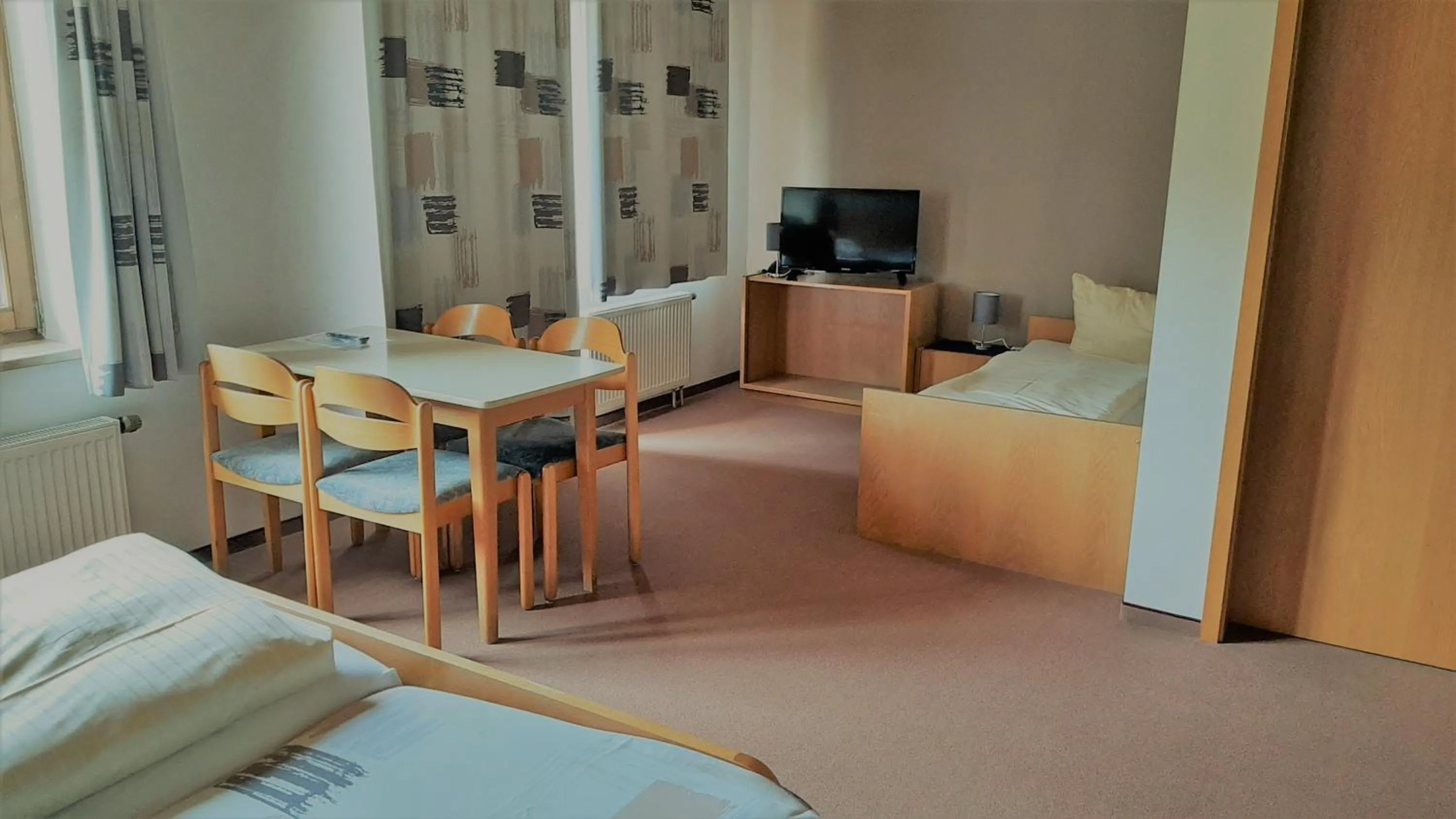 Seating area, Bed in Landgasthof Schwarz