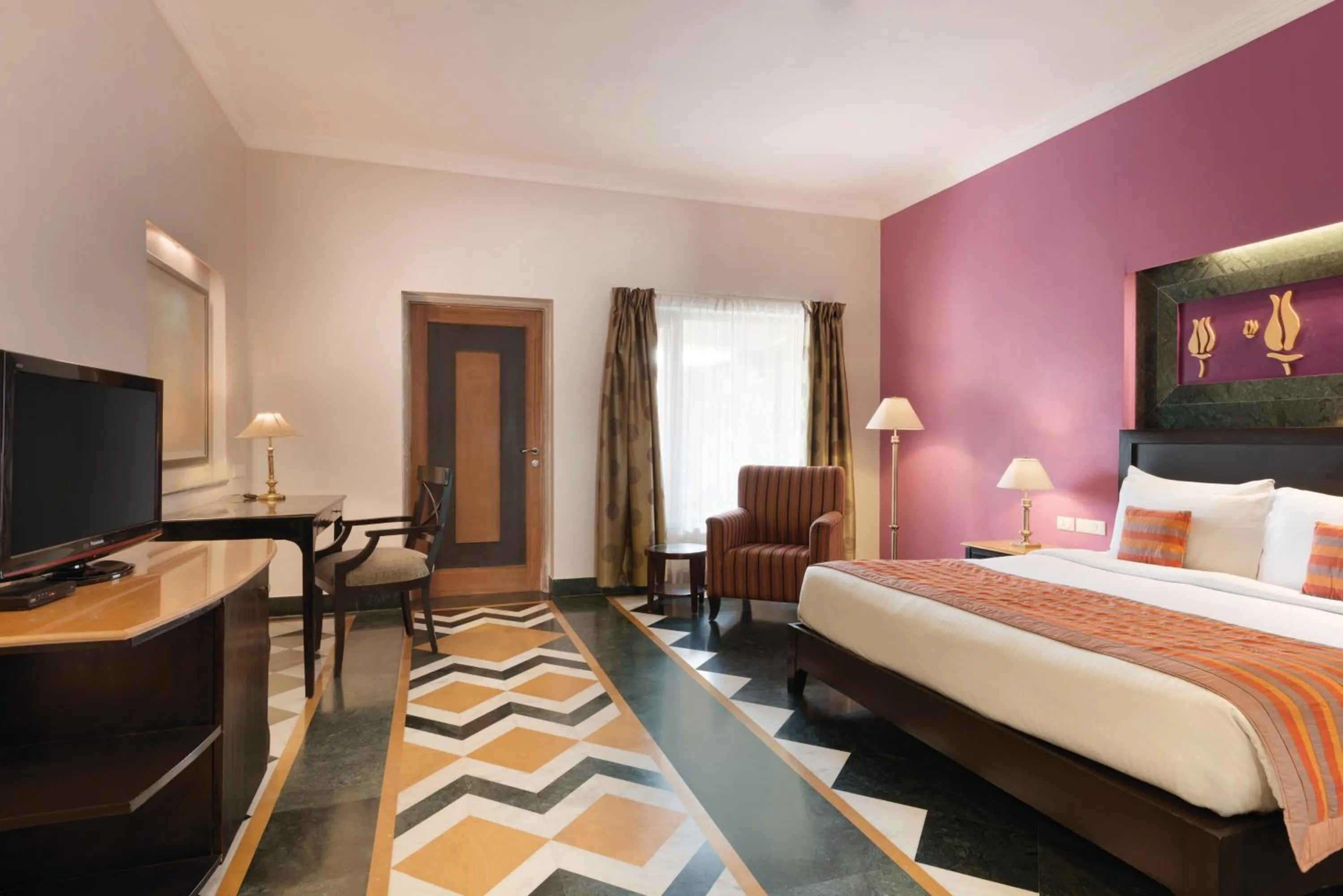 Bedroom, Bed in Ramada by Wyndham Udaipur Resort and Spa