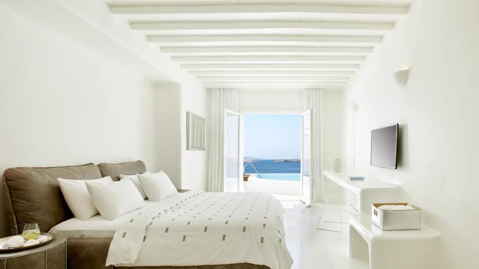 Bed in Cavo Tagoo Mykonos Bed in Cavo Tagoo Mykonos