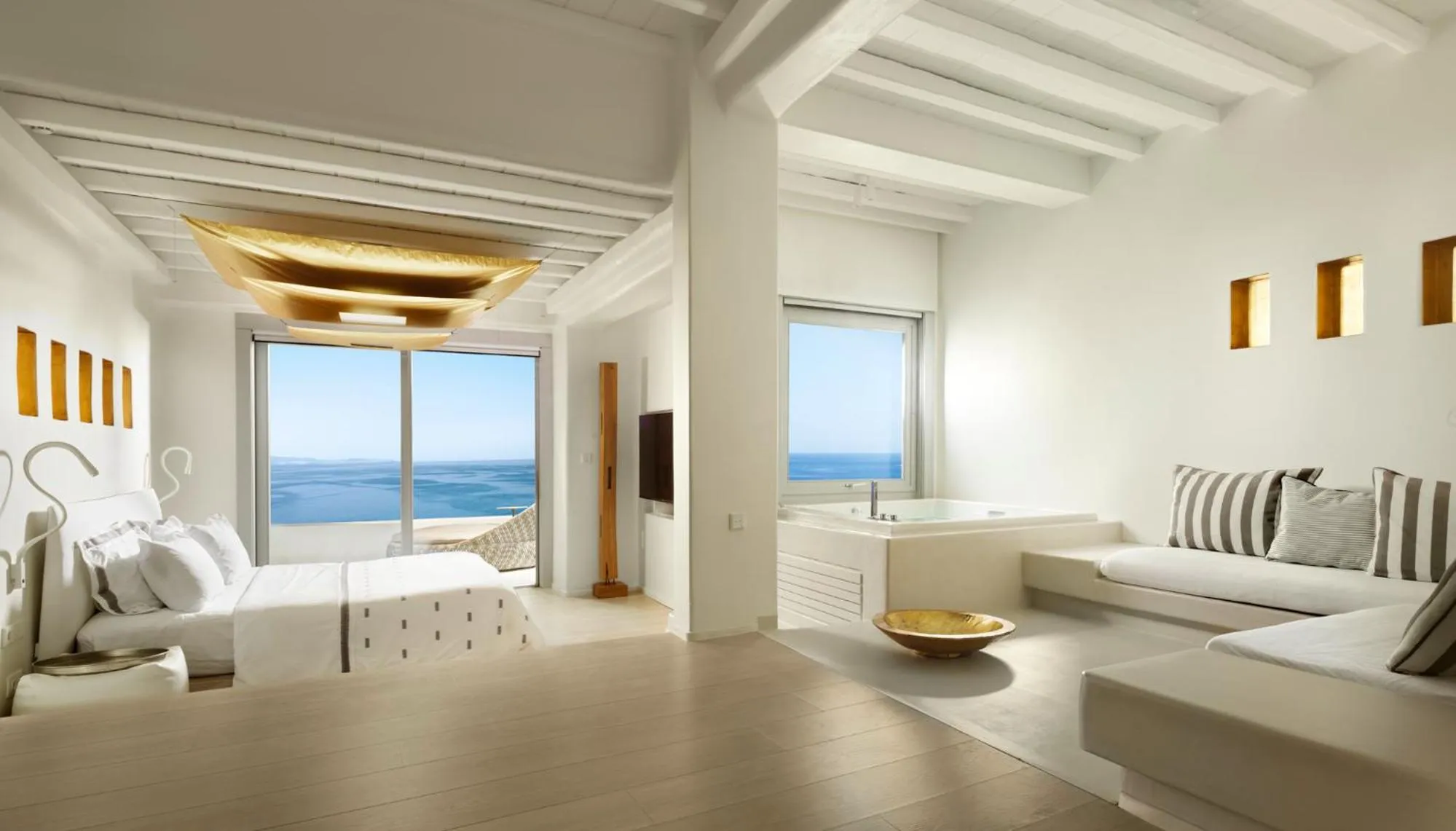 Living room in Cavo Tagoo Mykonos