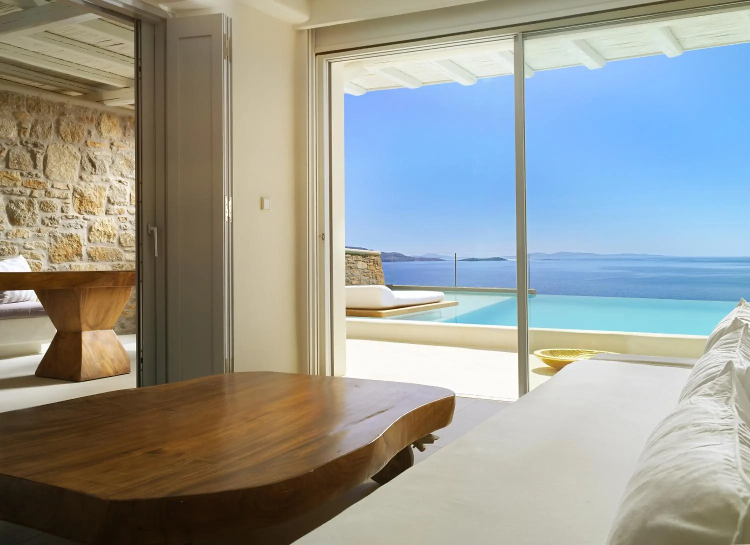 View (from property/room), Bed in Cavo Tagoo Mykonos View (from property/room), Bed in Cavo Tagoo Mykonos