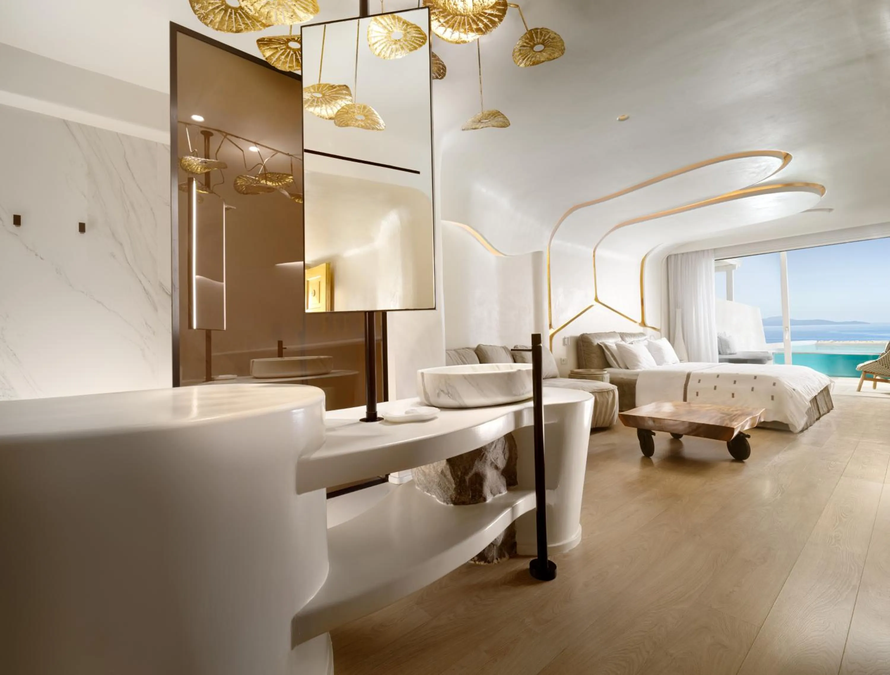 Bed in Cavo Tagoo Mykonos