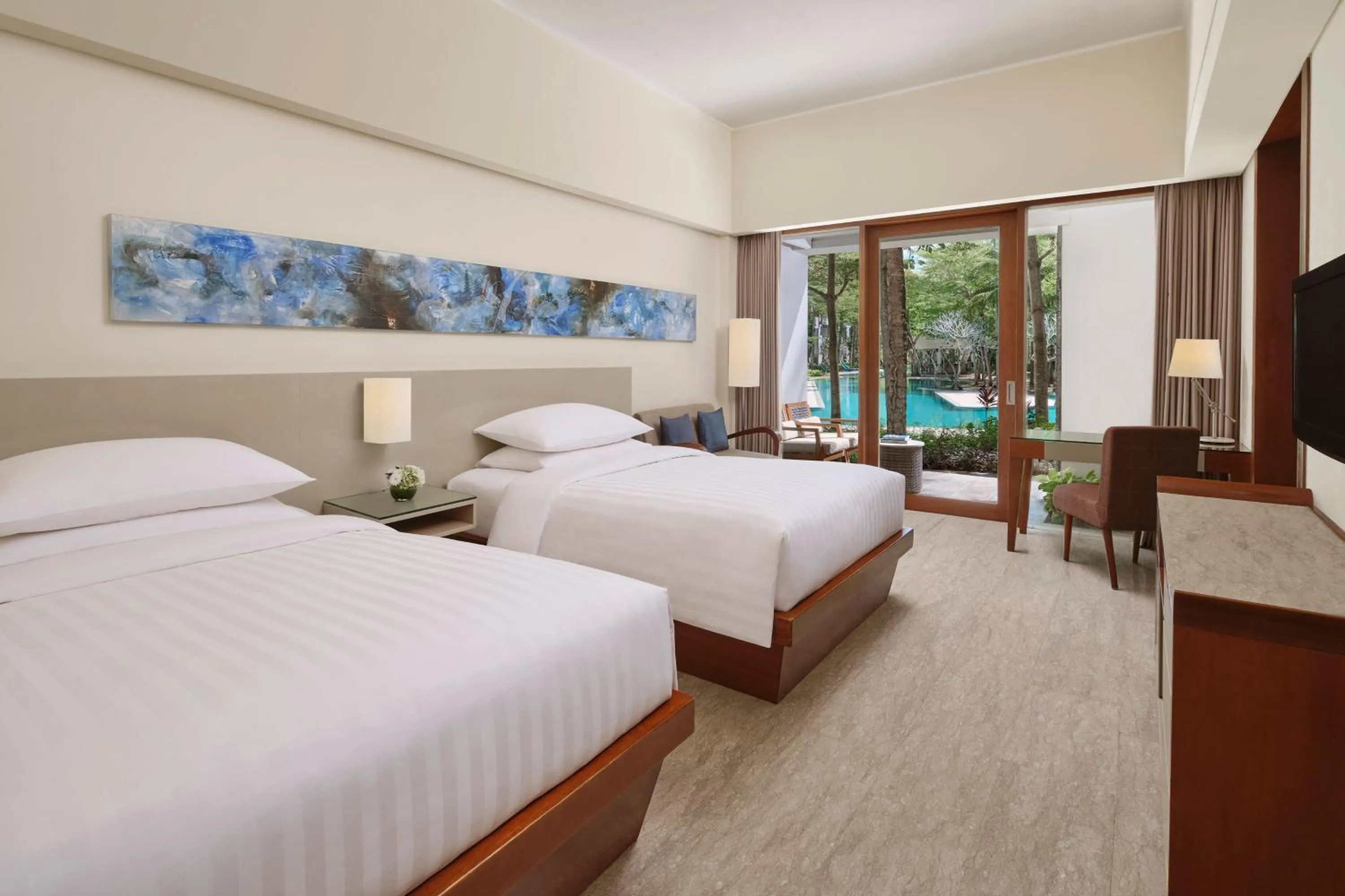 Swimming pool, Bed in Courtyard by Marriott Bali Nusa Dua Resort
