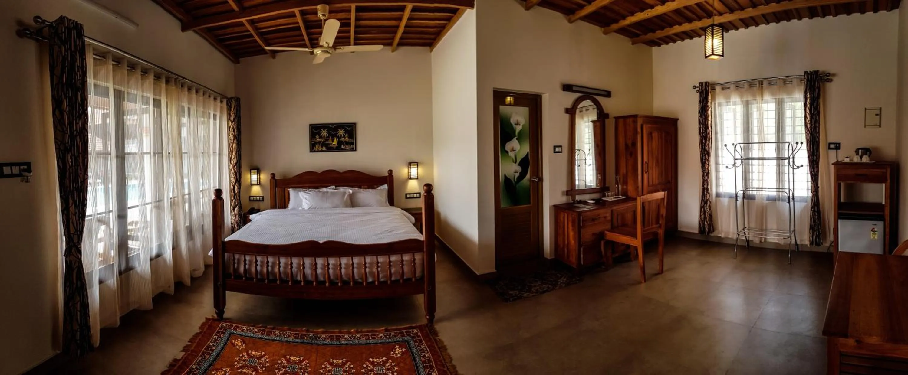 Bed in Marari Green Villas