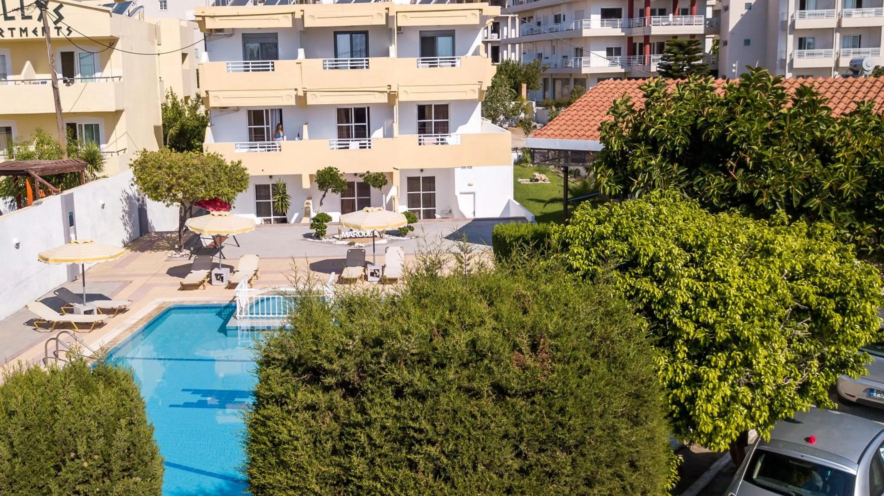 Pool view in Maroula Studios