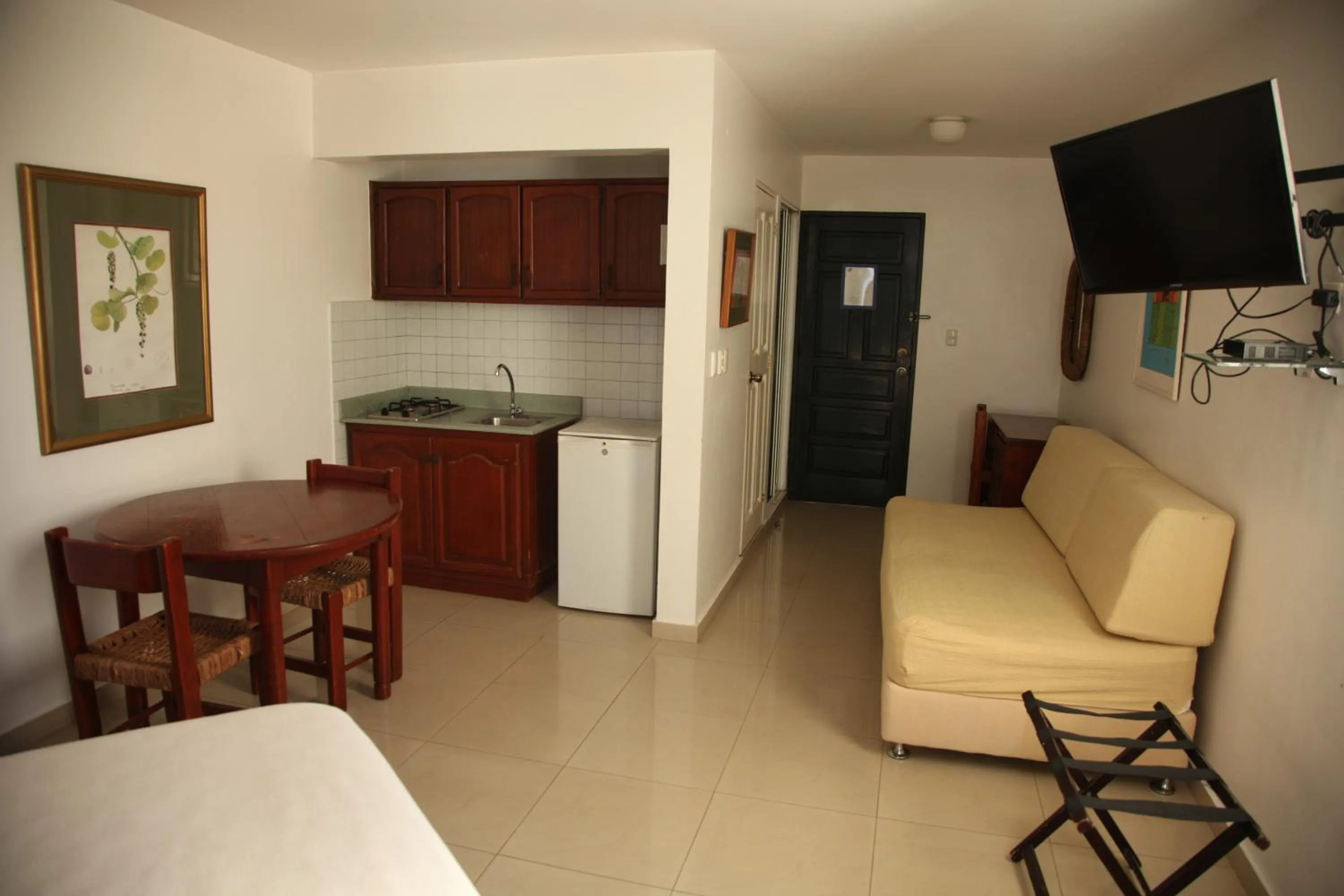 kitchen, Bed in Aparta Hotel Plaza del Sol