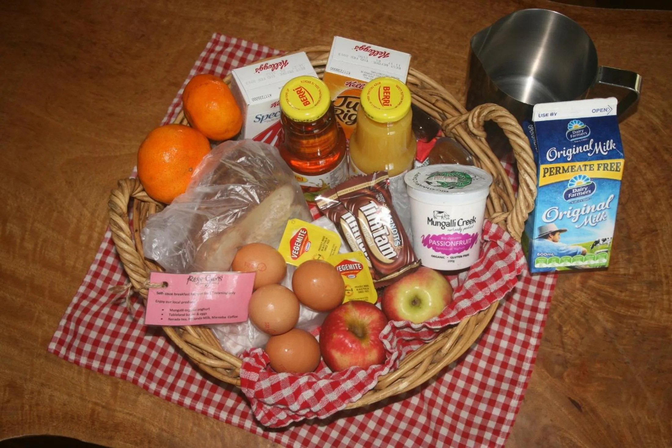 Food and drinks in Rose Gums Wilderness Retreat