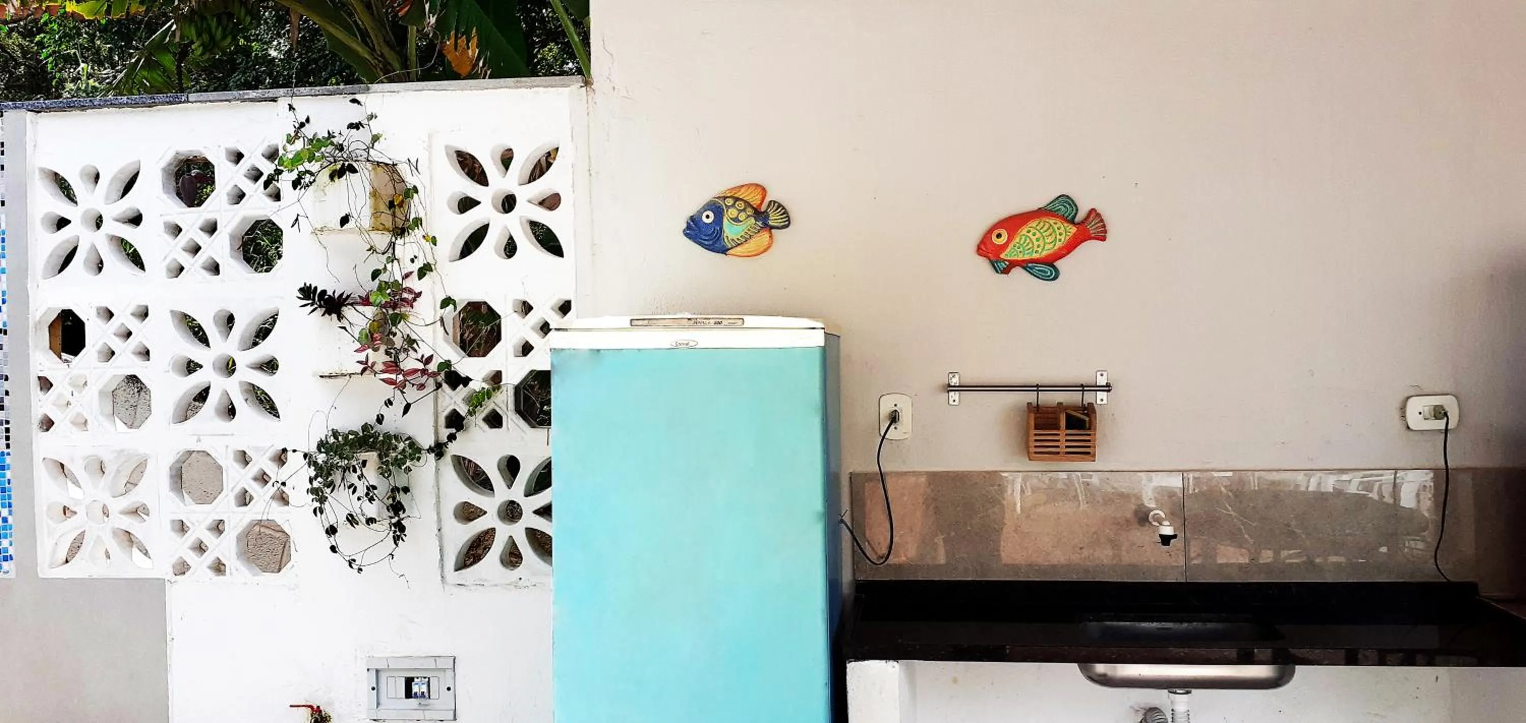 BBQ facilities in Casa na praia de Setiba com panorama fantástico