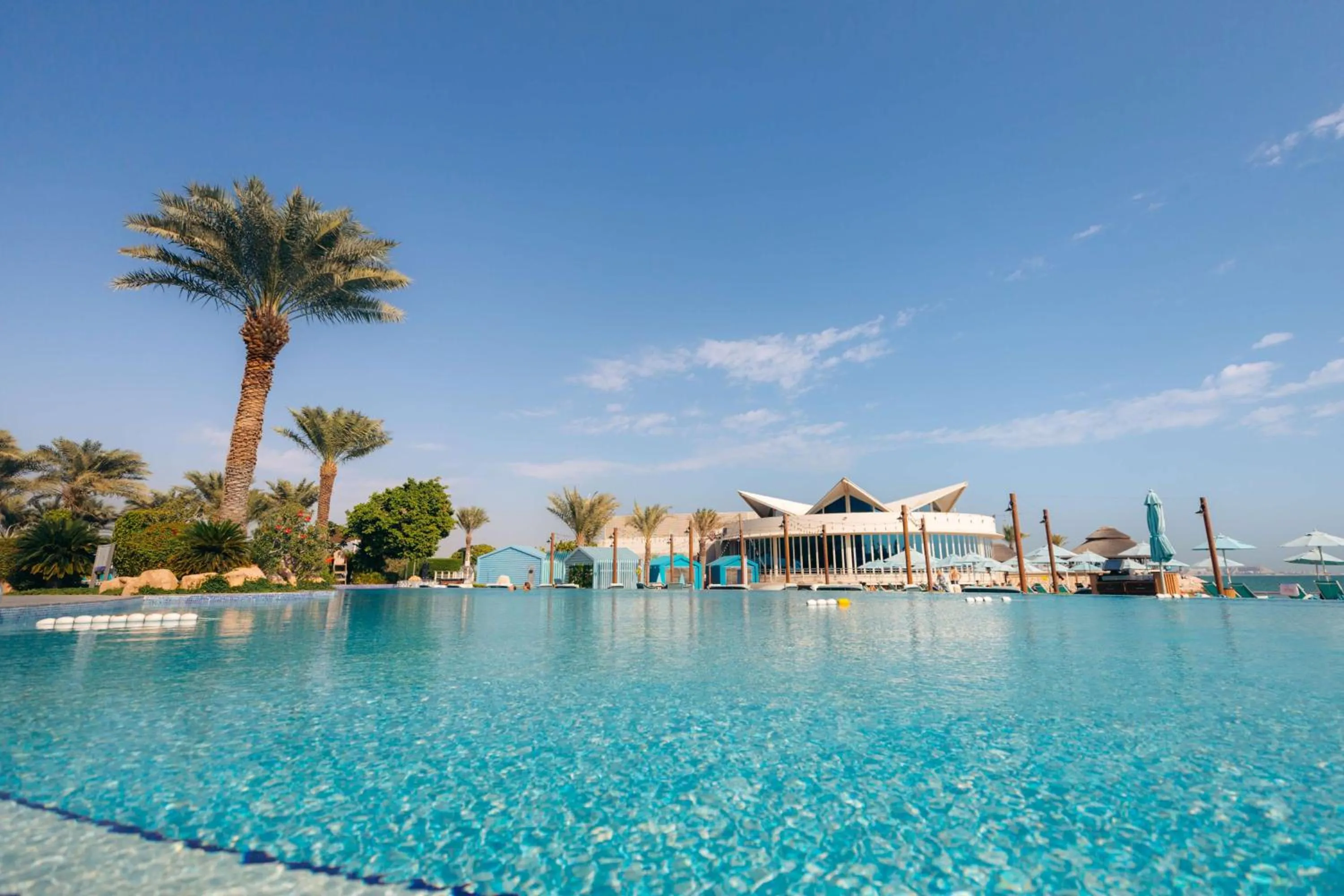 Pool view in Hilton Doha