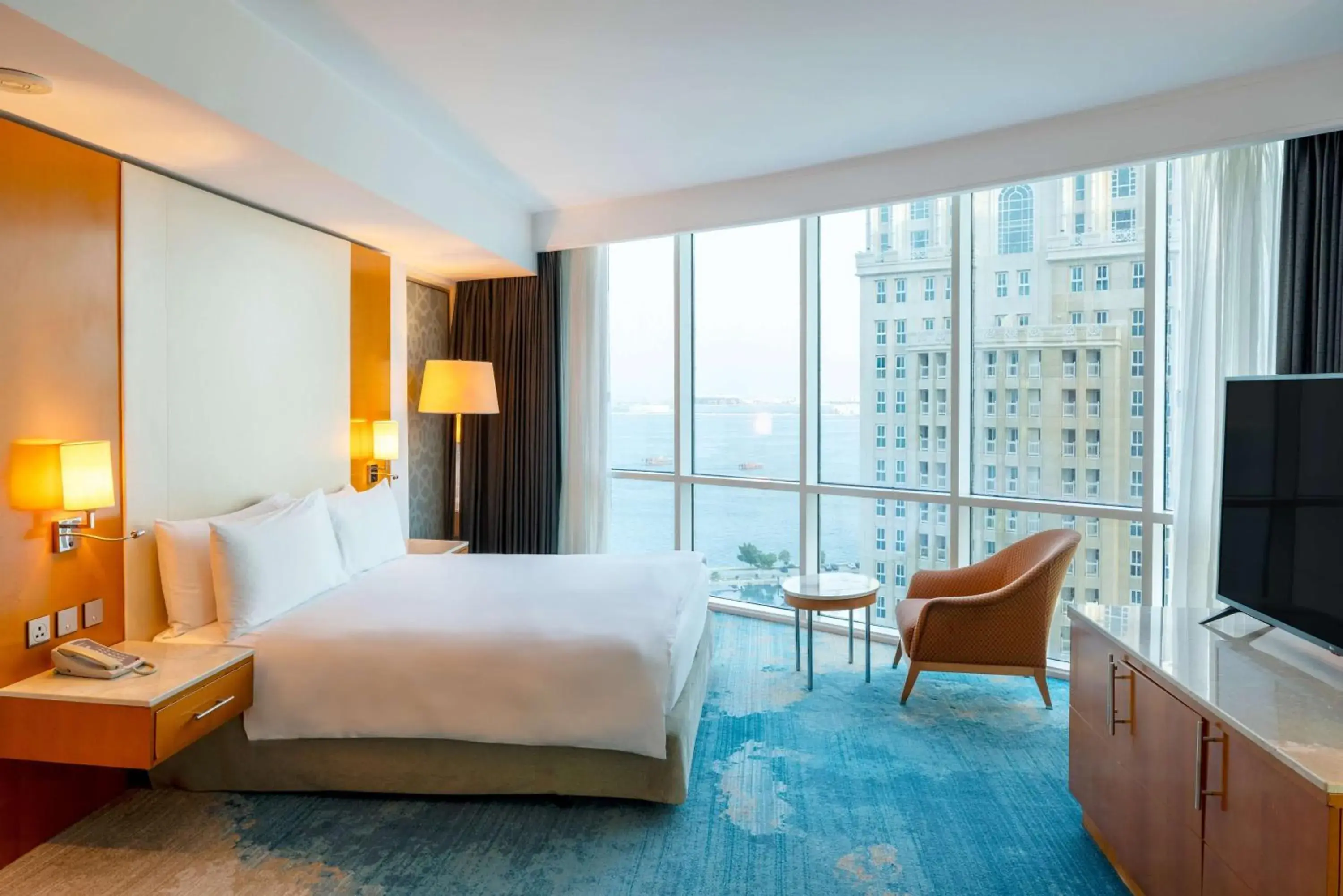 View (from property/room), Bed in Hilton Doha View (from property/room), Bed in Hilton Doha