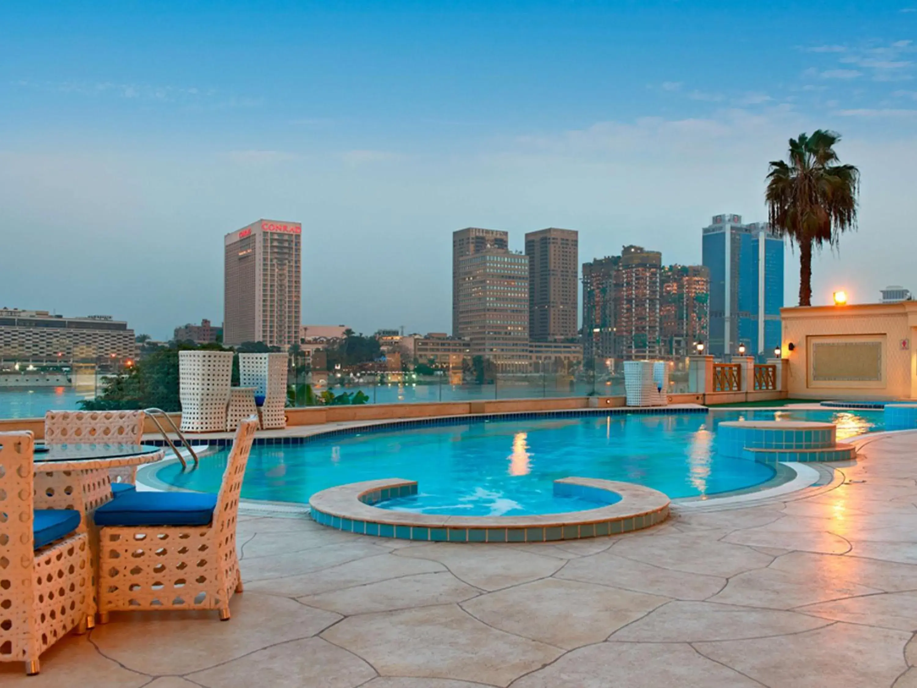 Pool view in Hilton Cairo Zamalek Residences Pool view in Hilton Cairo Zamalek Residences