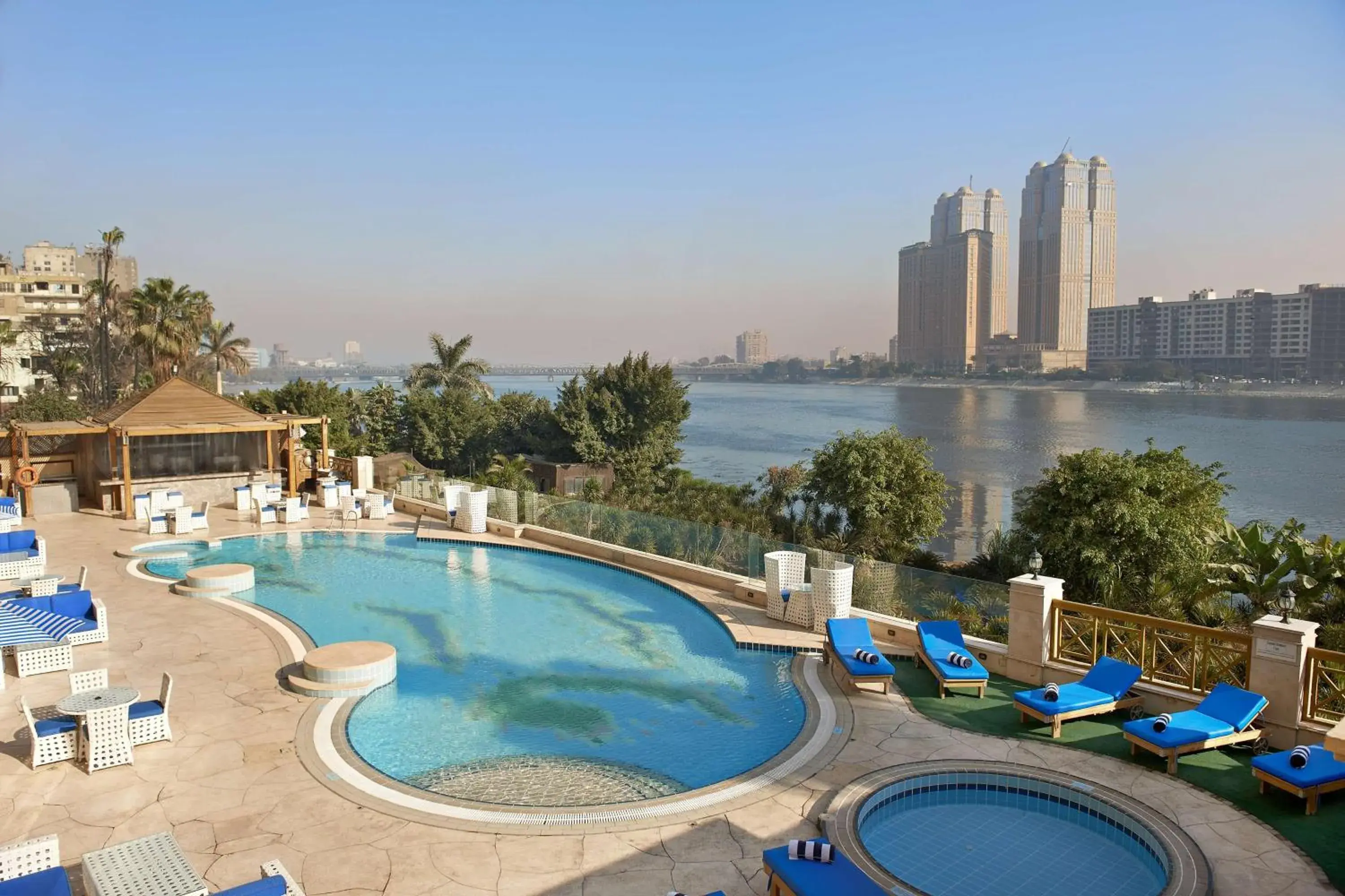 Pool view in Hilton Cairo Zamalek Residences Pool view in Hilton Cairo Zamalek Residences