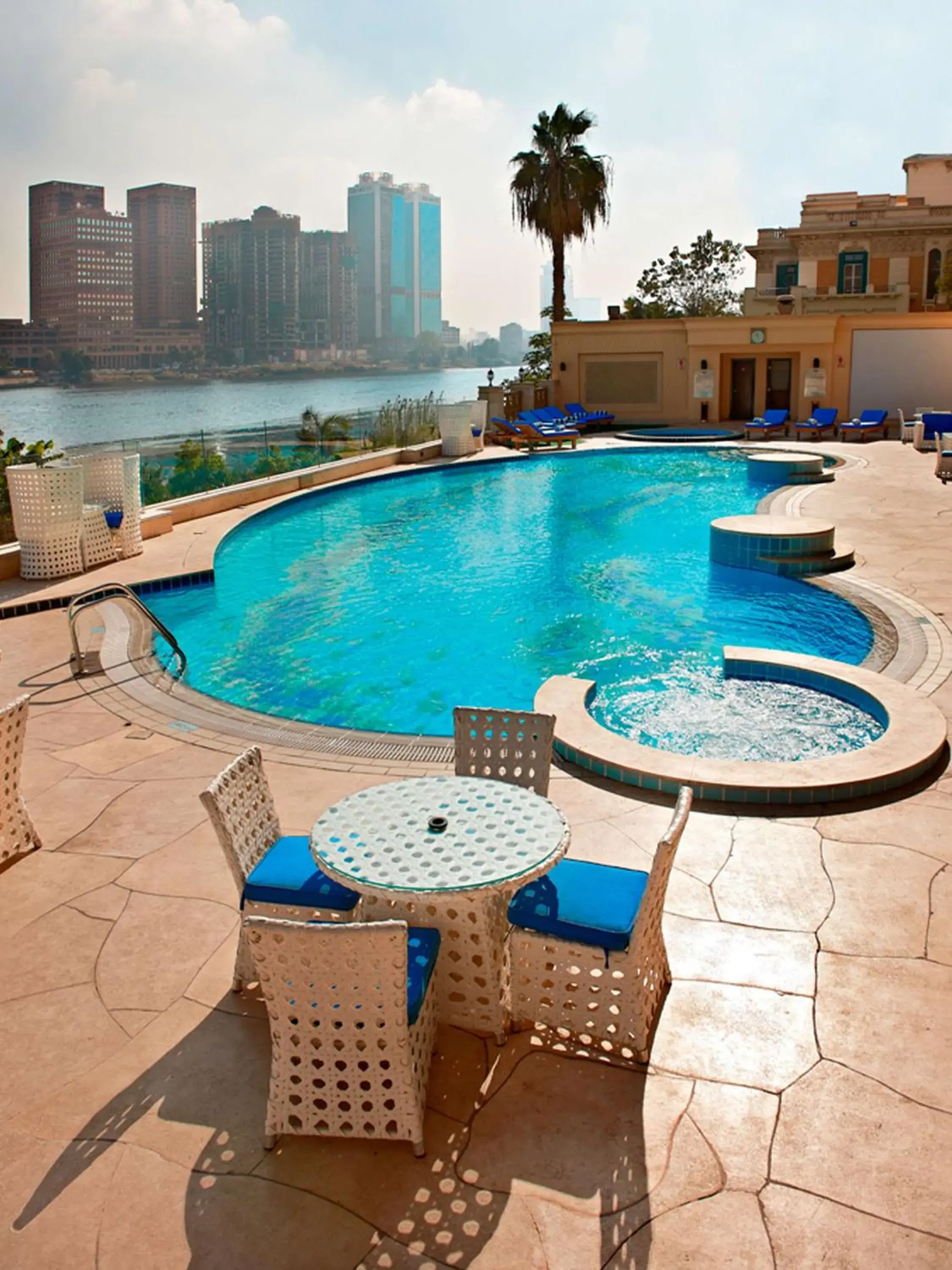 Pool view in Hilton Cairo Zamalek Residences Pool view in Hilton Cairo Zamalek Residences