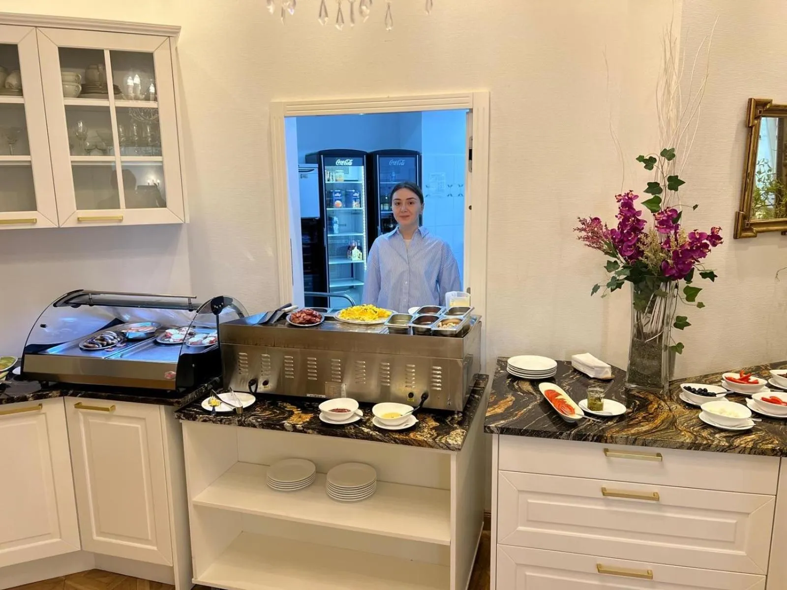 Restaurant/places to eat, Kitchen/Kitchenette in Hotel "Friedrich-Franz-Palais"