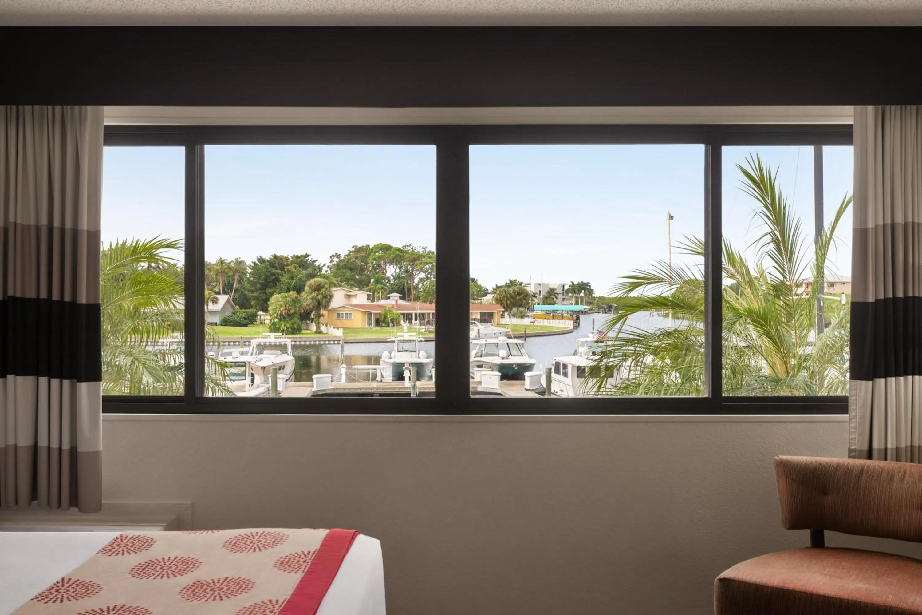 View (from property/room), Bed in Ramada by Wyndham Sarasota Waterfront