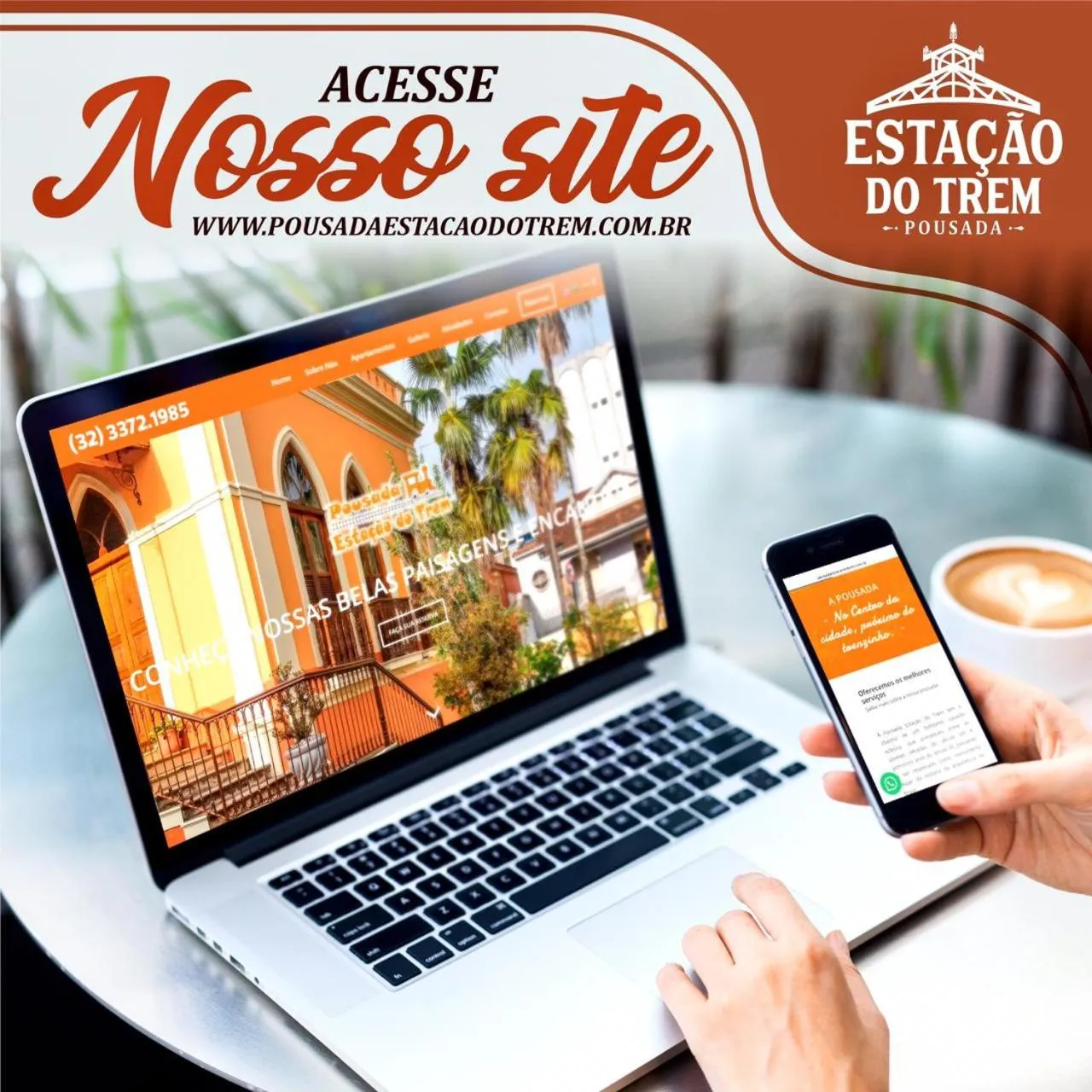 Text overlay in Pousada Estação do Trem