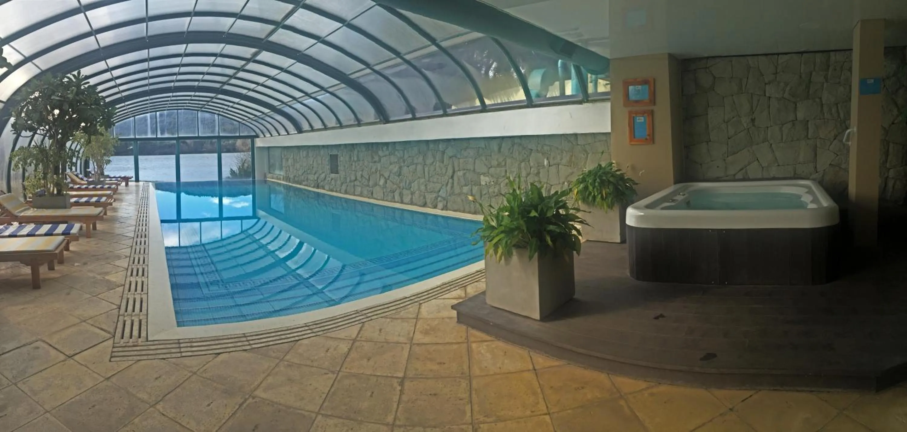 Pool view in Cabañas Puerto Pireo