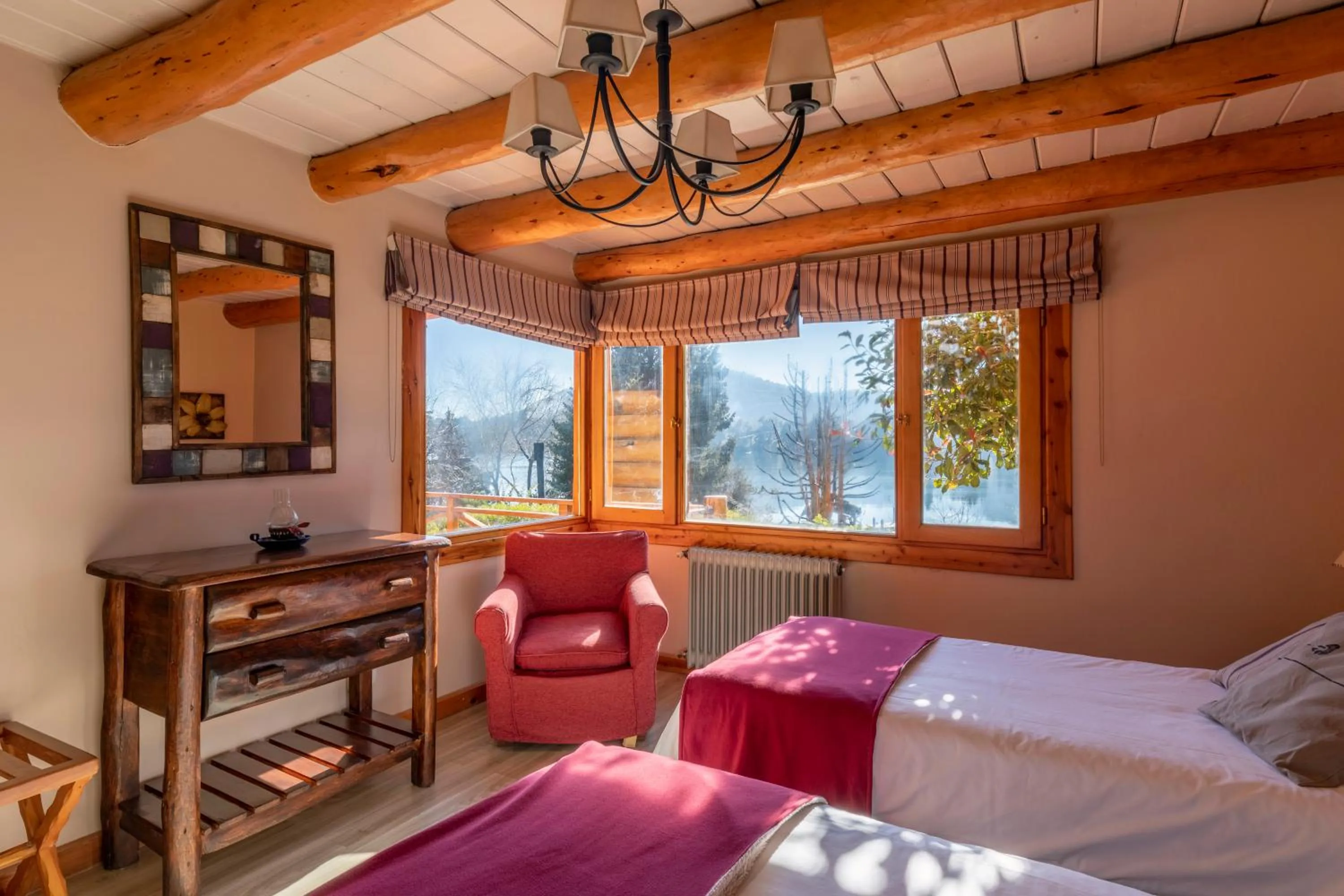 Bed in Cabañas Puerto Pireo