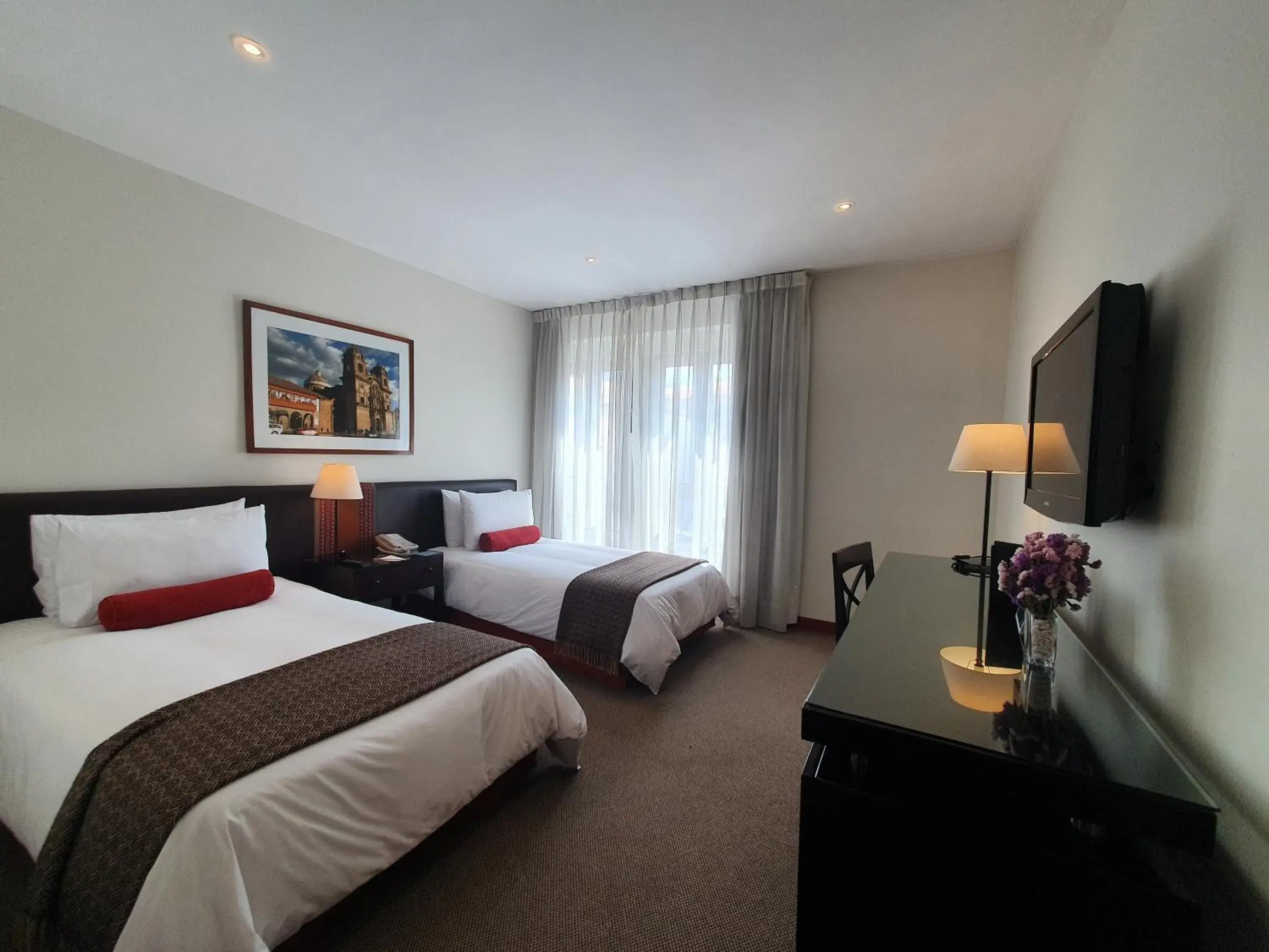 TV and multimedia, Bed in LP Los Portales Hotel Cusco TV and multimedia, Bed in LP Los Portales Hotel Cusco