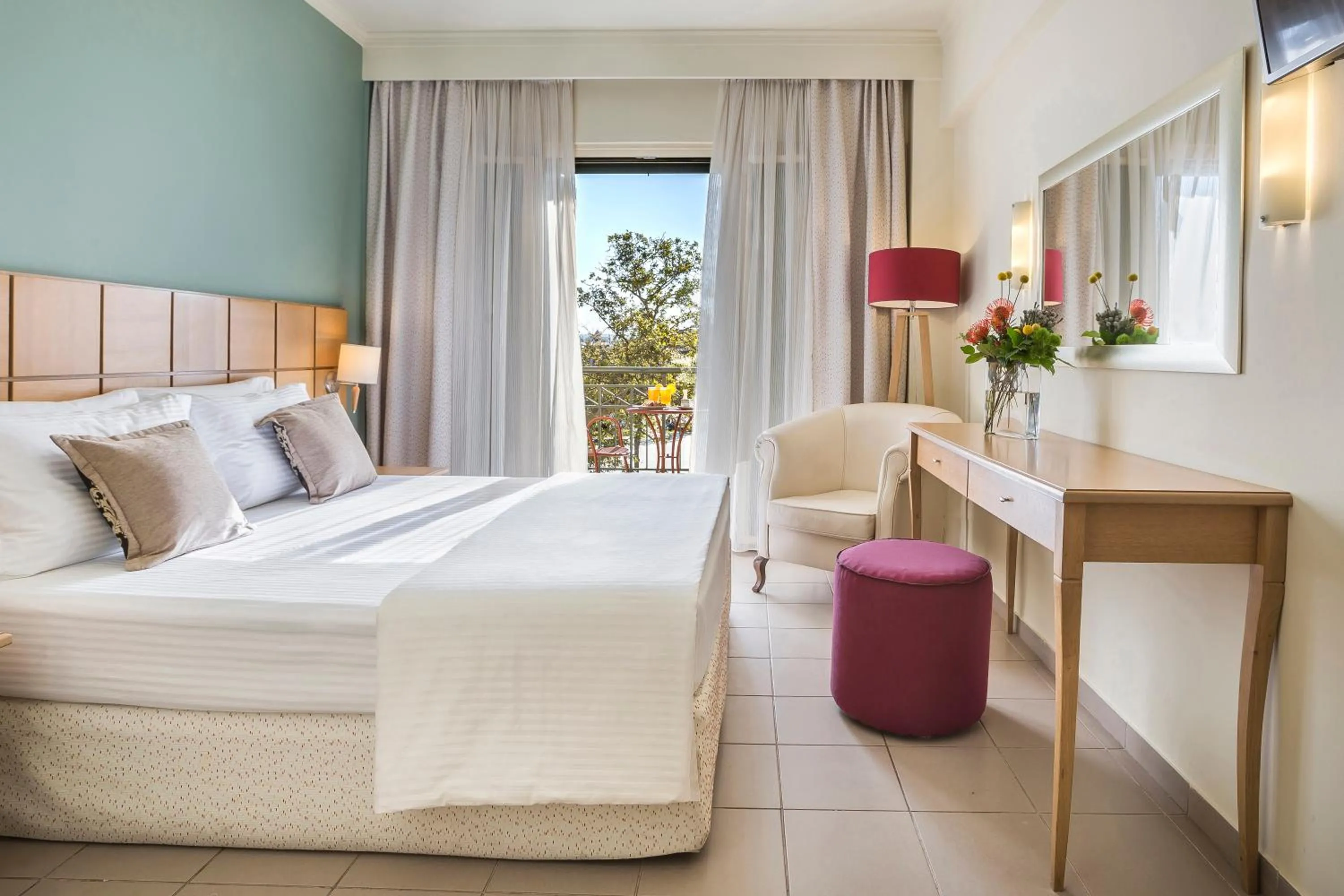 Bed in Ionian Plaza Hotel & Spa