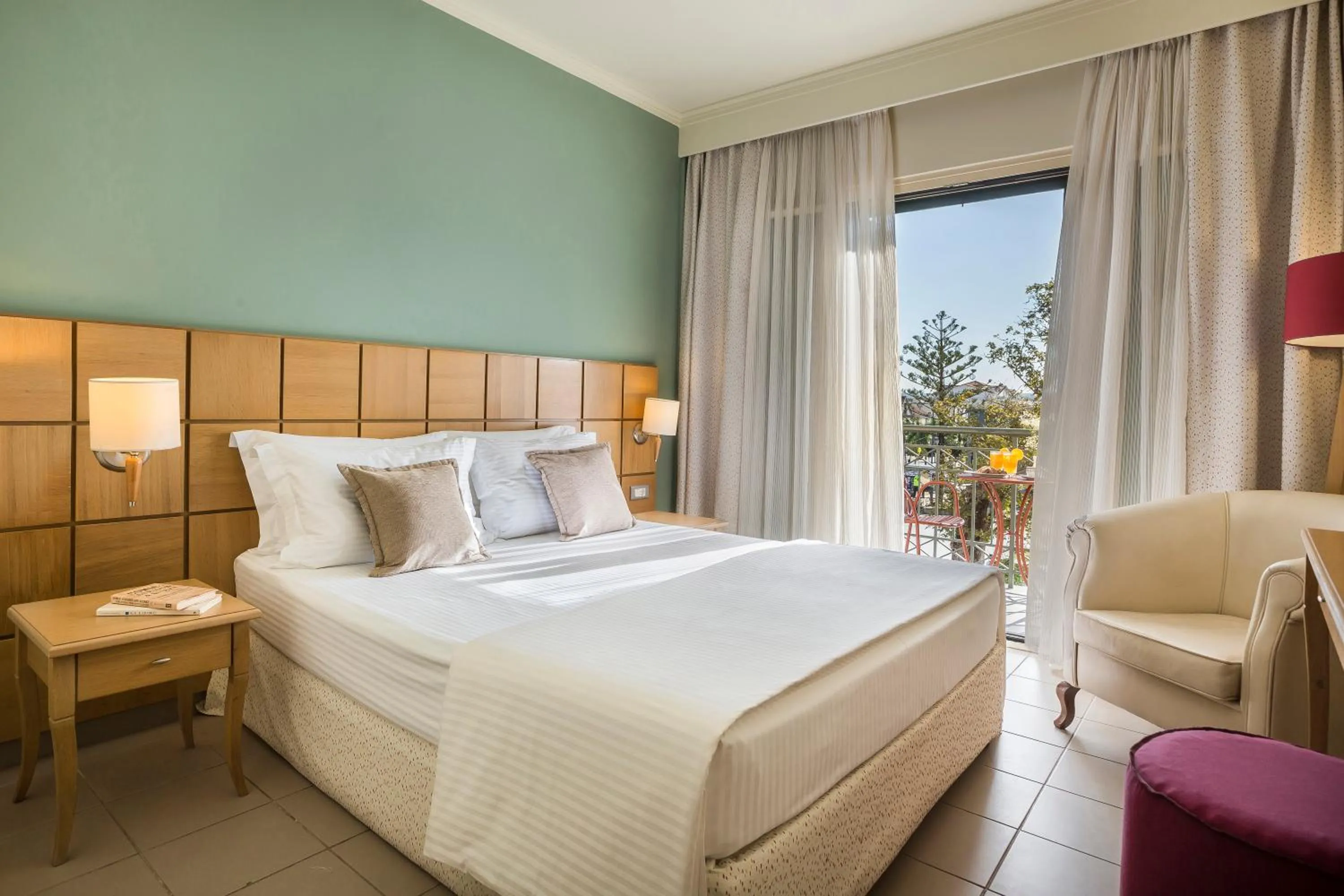 Bed in Ionian Plaza Hotel & Spa