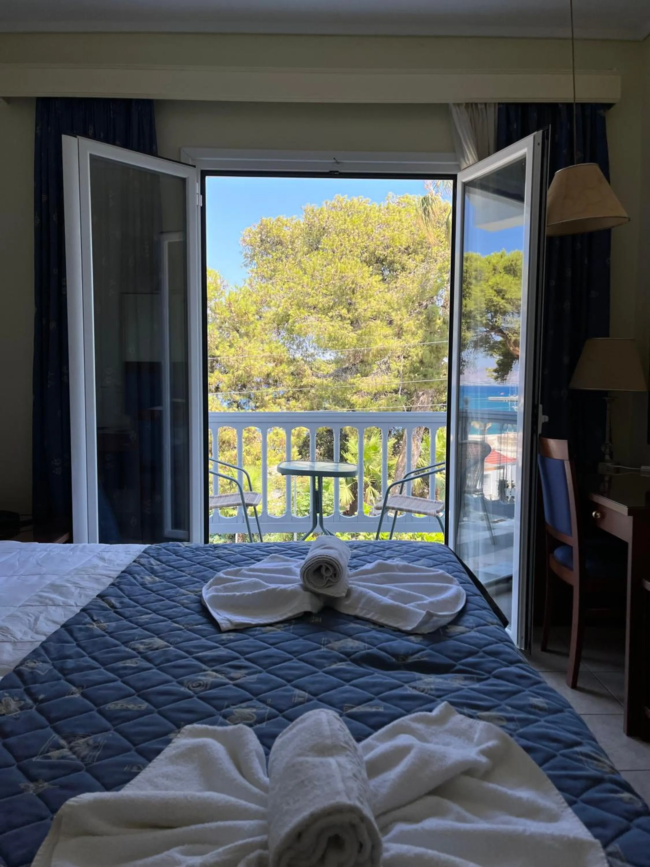 Bed in Theodorou Beach Hotel Apartments