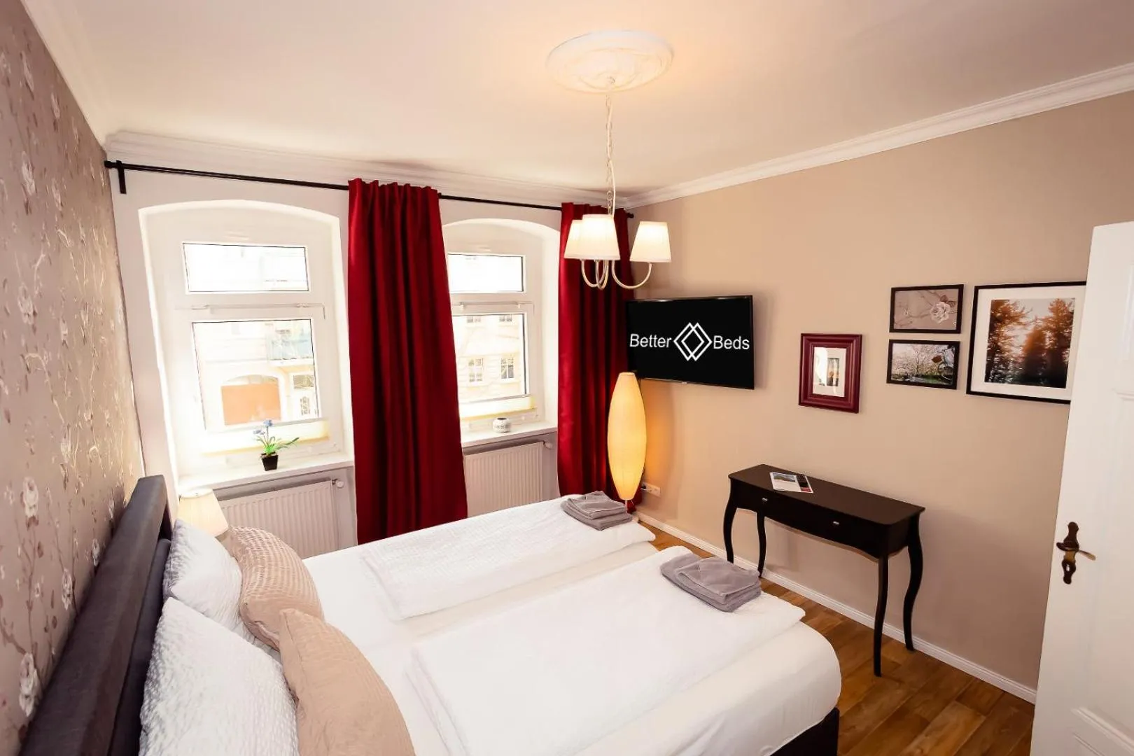 Bed in Ferienwohnung Gründerhaus