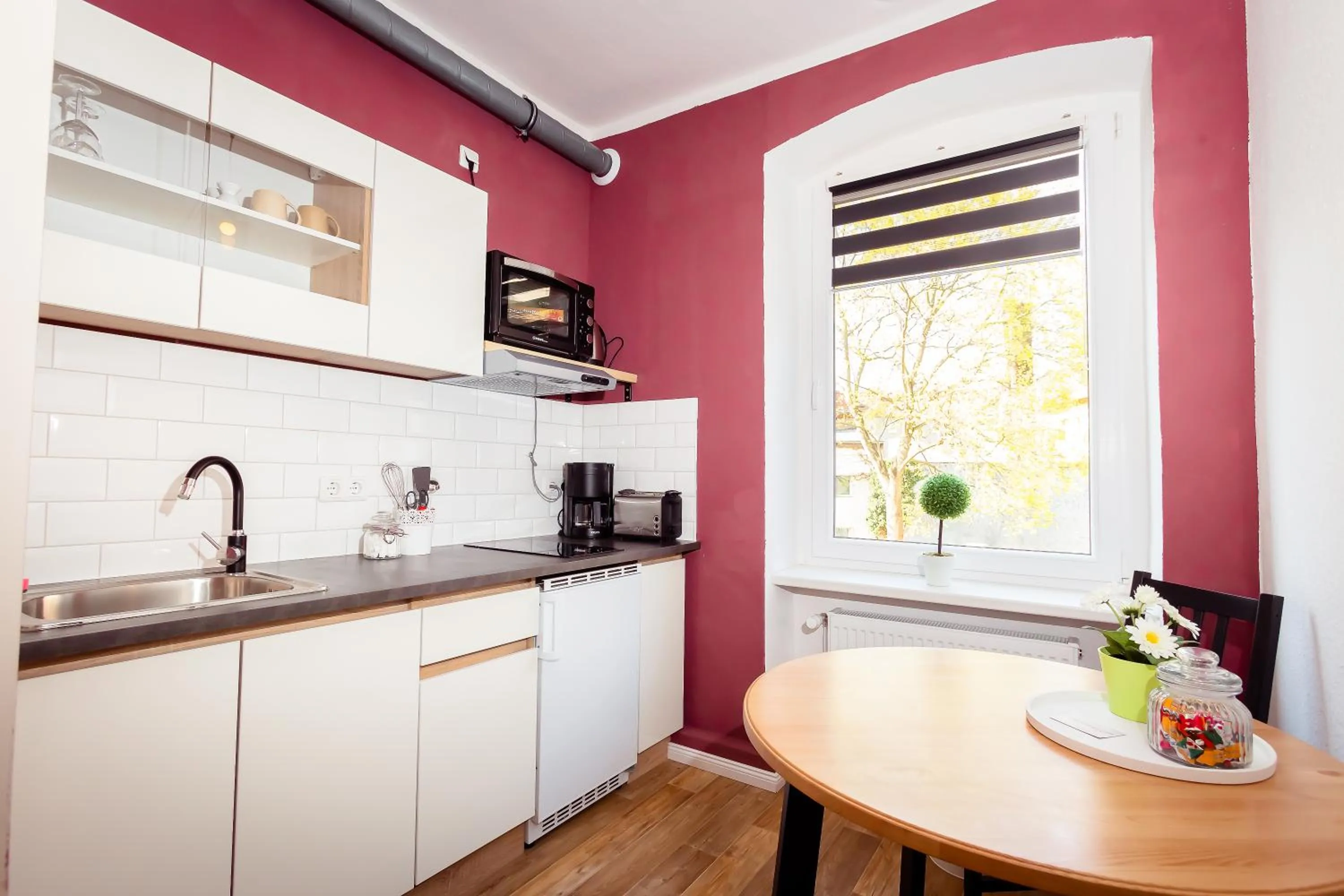 Coffee/tea facilities in Ferienwohnung Gründerhaus