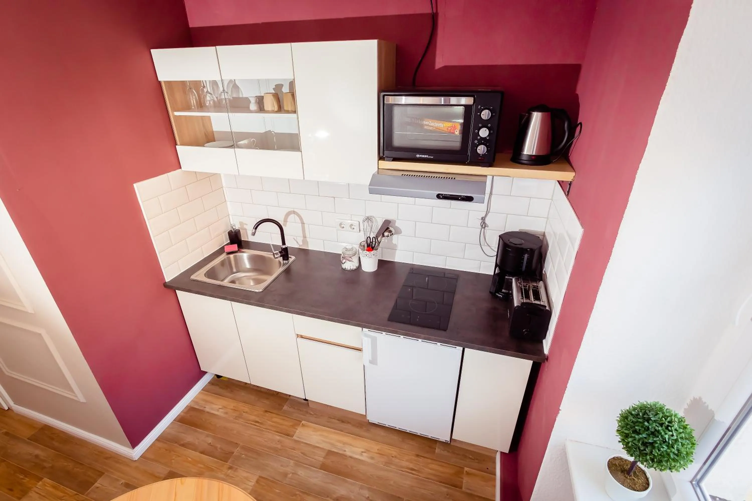 Coffee/tea facilities in Ferienwohnung Gründerhaus