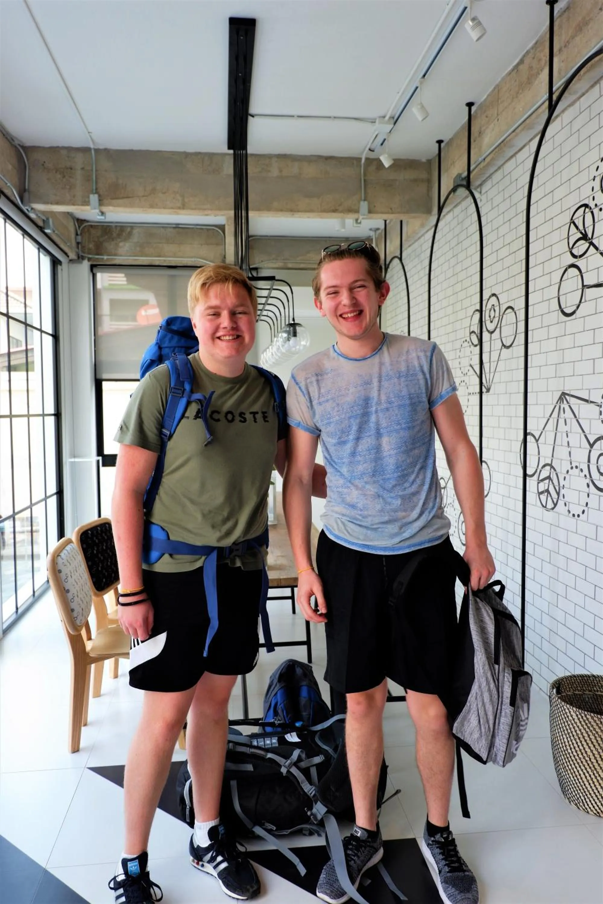 group of guests in Bedspread Hostel