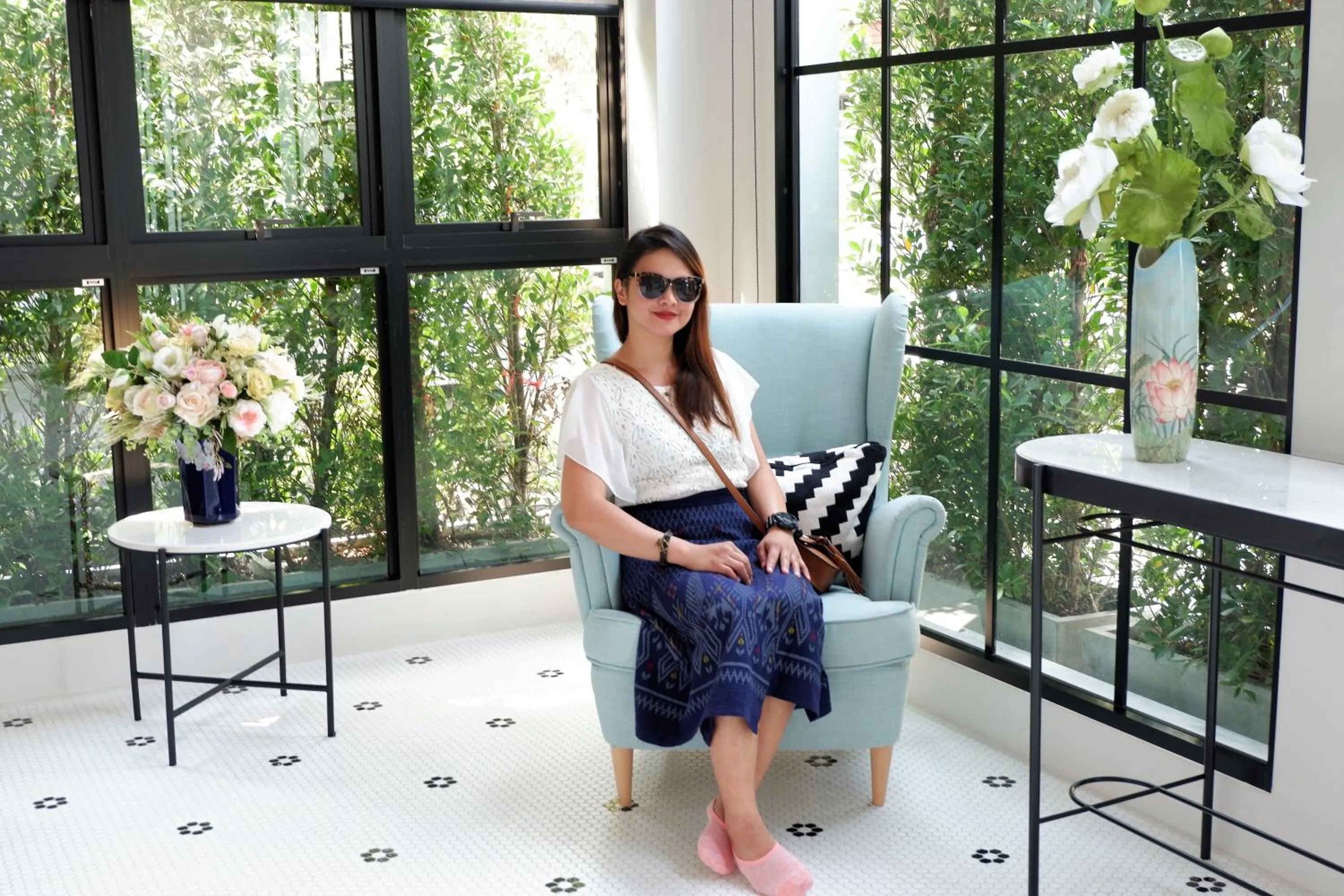 Seating area in Bedspread Hostel