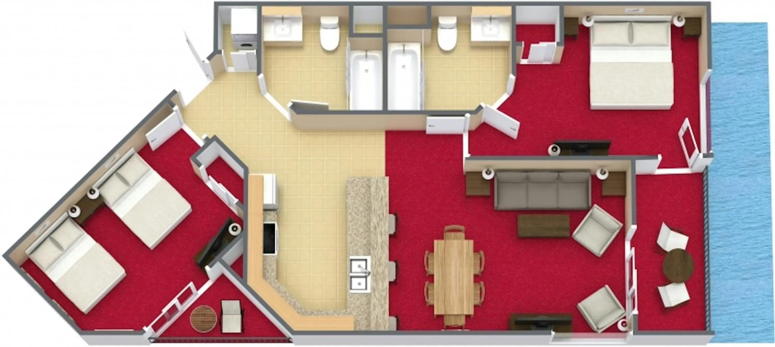 Floor plan in Bay View Resort Myrtle Beach