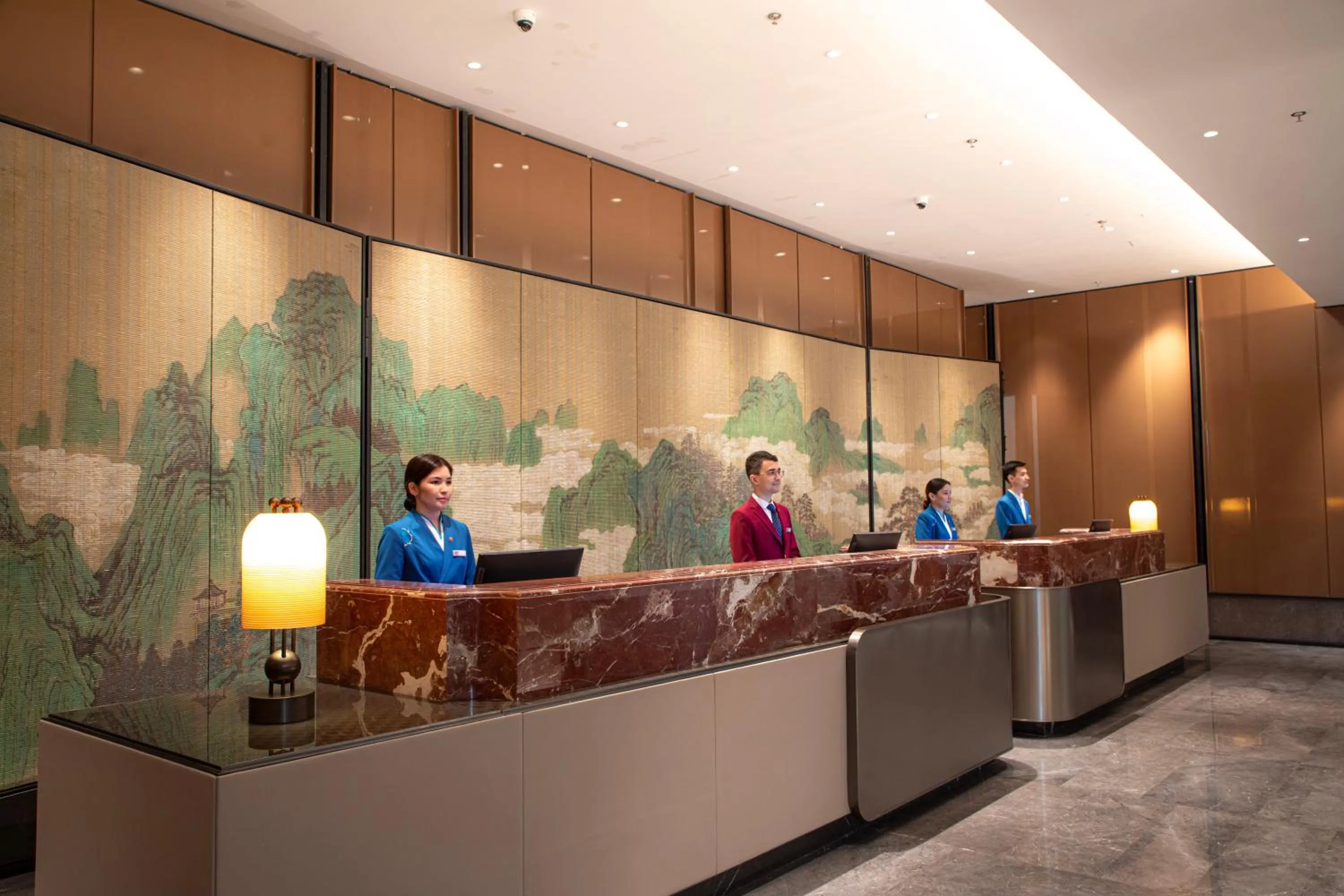 Staff in Beijing Palace Soluxe Hotel Astana