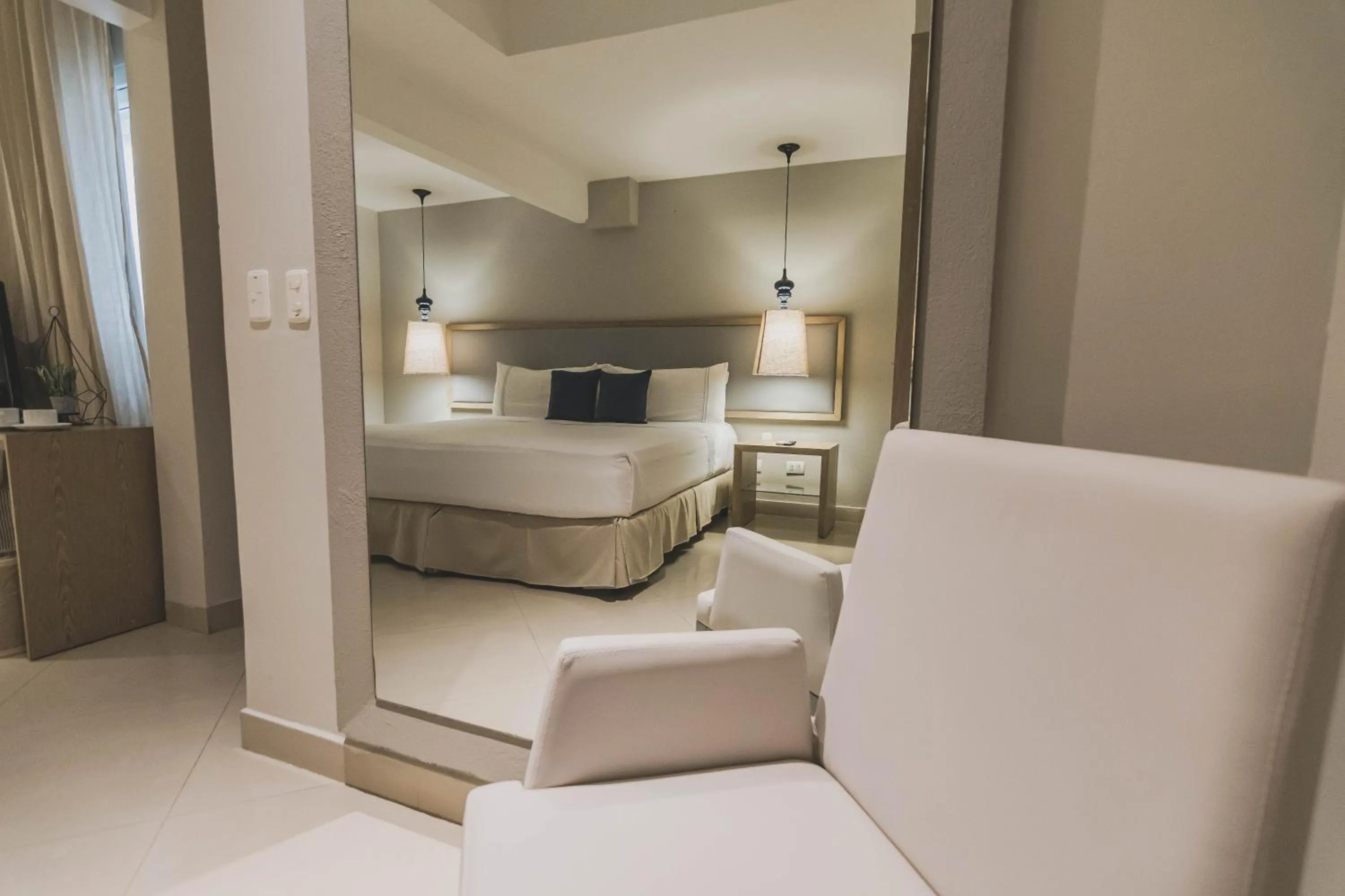 Seating area, Bed in Hotel Santa Cecilia B&B