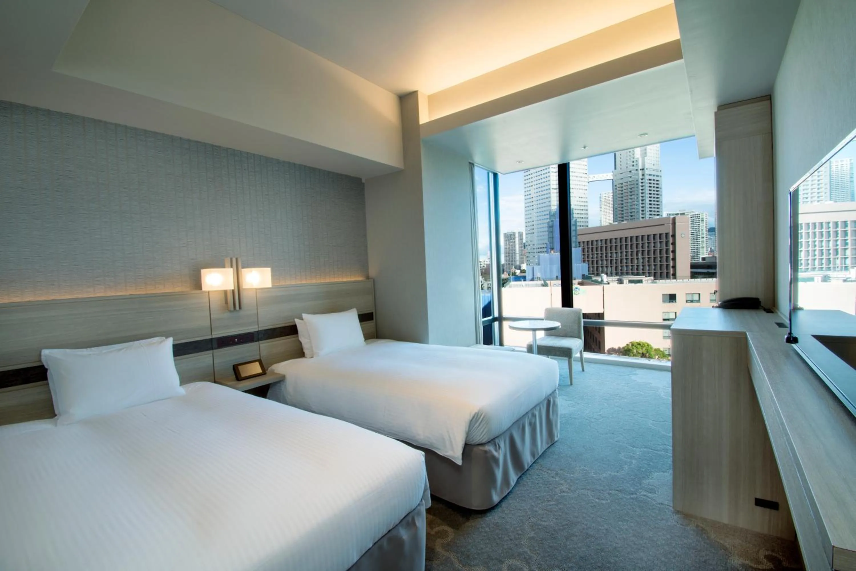 City view, Bed in Hotel Keihan Tsukiji Ginza Grande