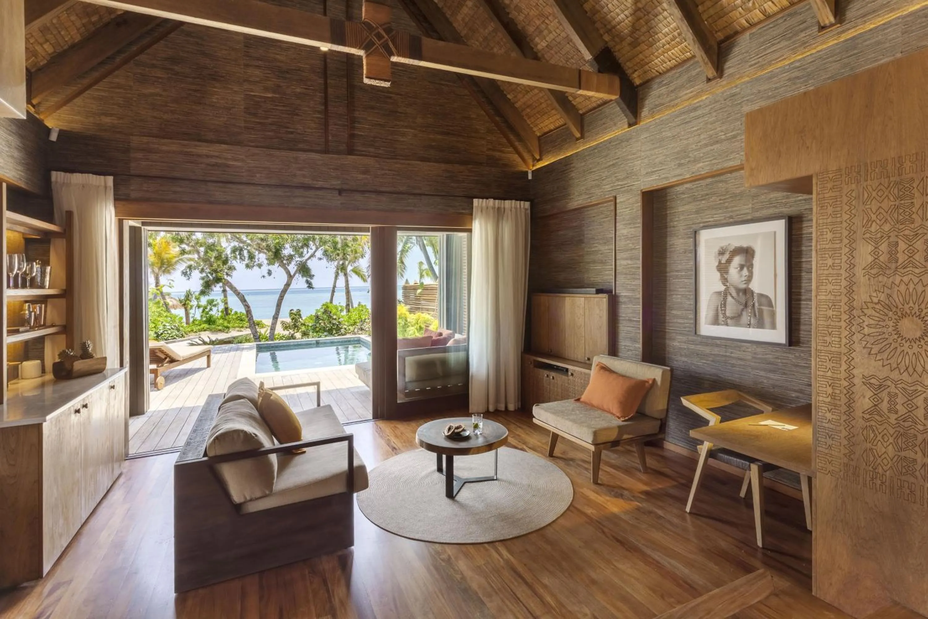 Living room in Six Senses Fiji