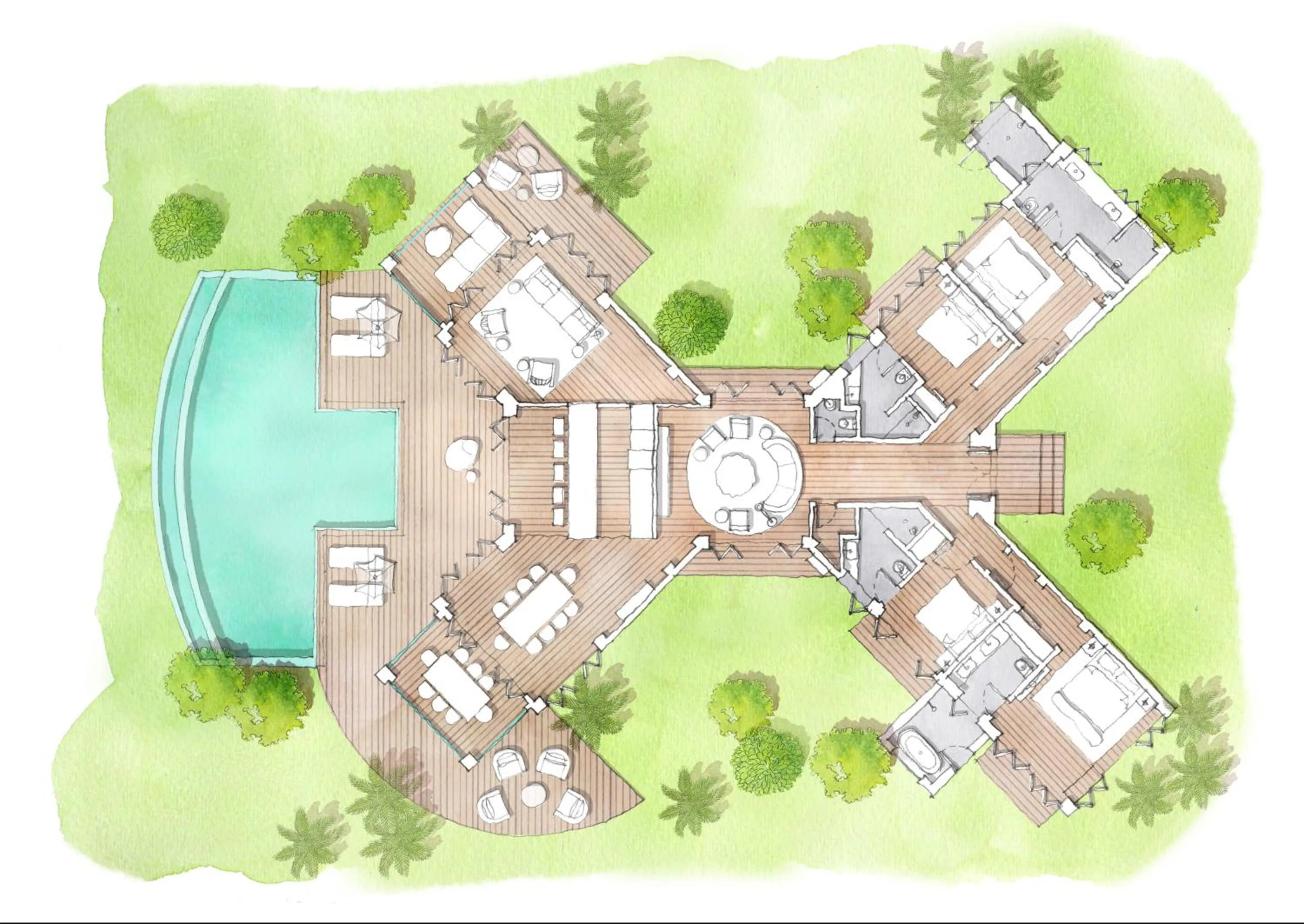 Floor plan in Six Senses Fiji