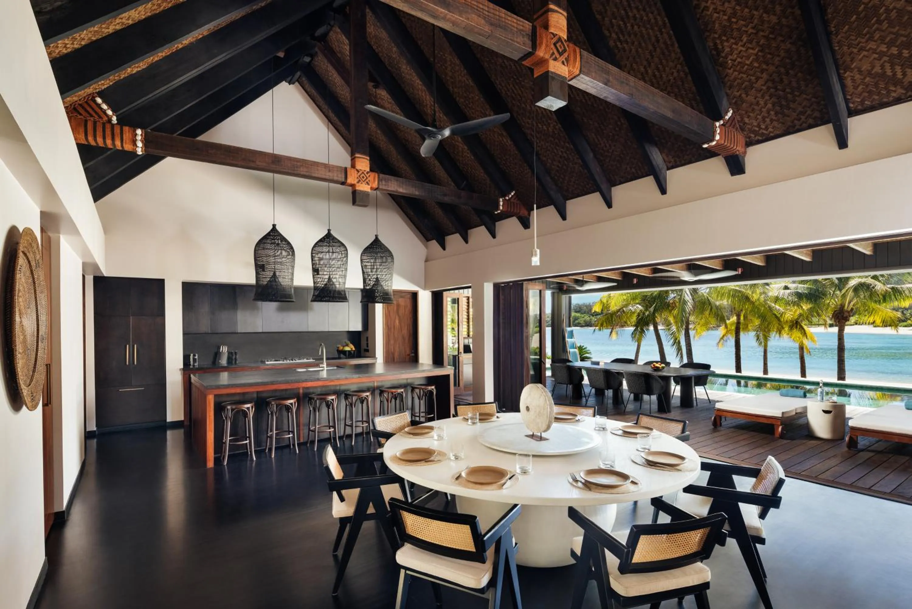 Dining area in Six Senses Fiji