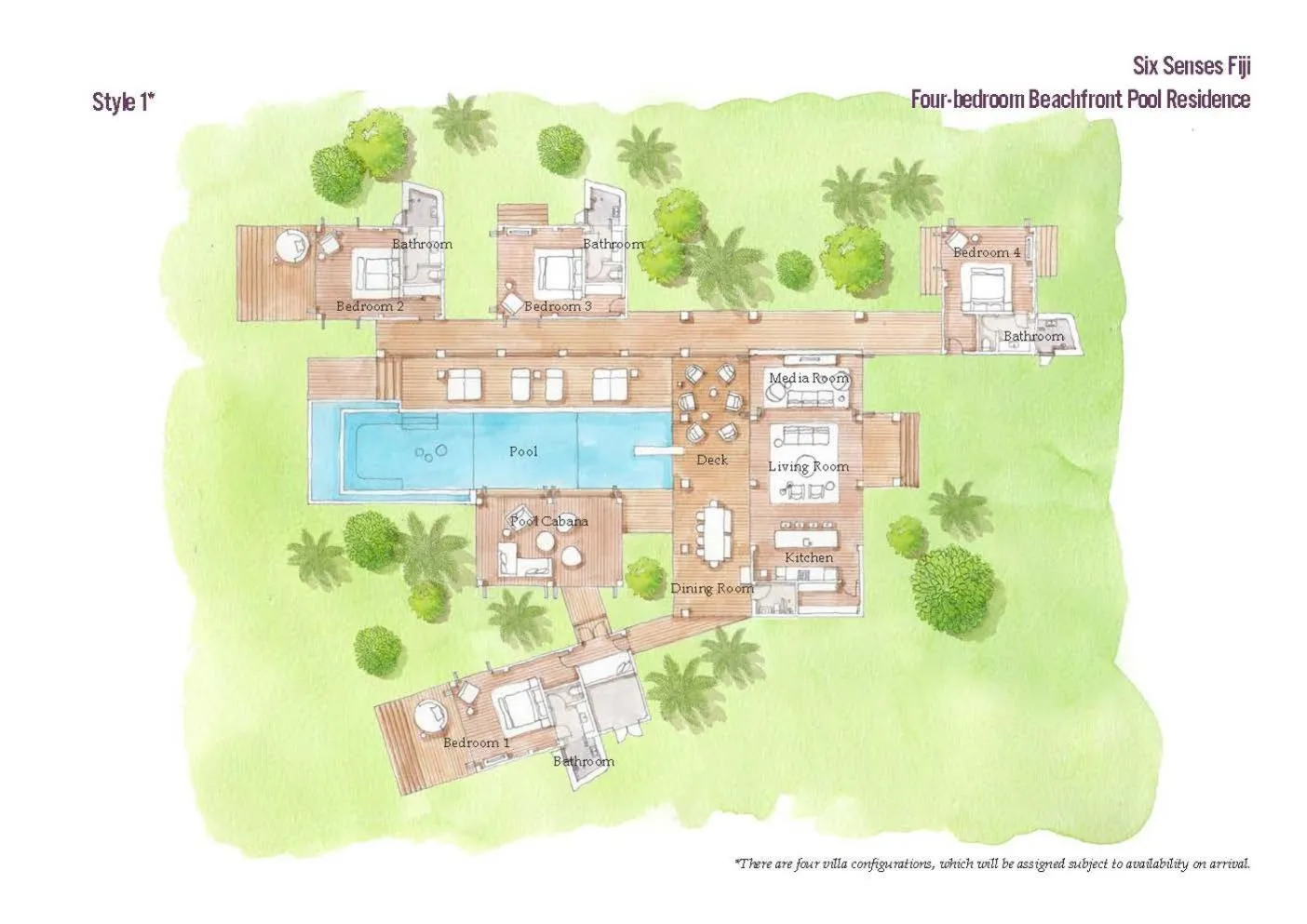 Floor plan in Six Senses Fiji