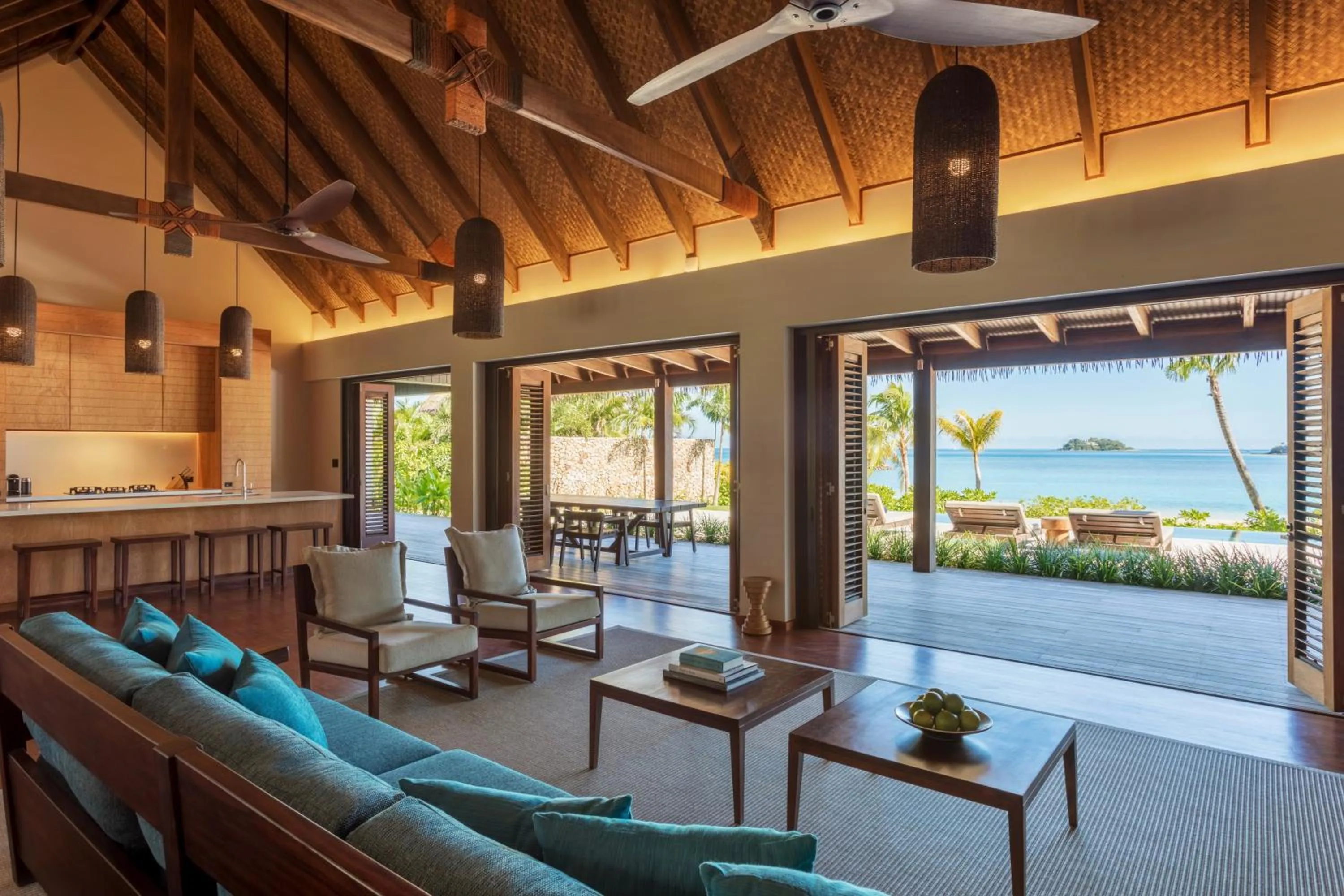 Living room in Six Senses Fiji