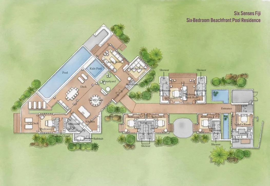 Floor plan in Six Senses Fiji