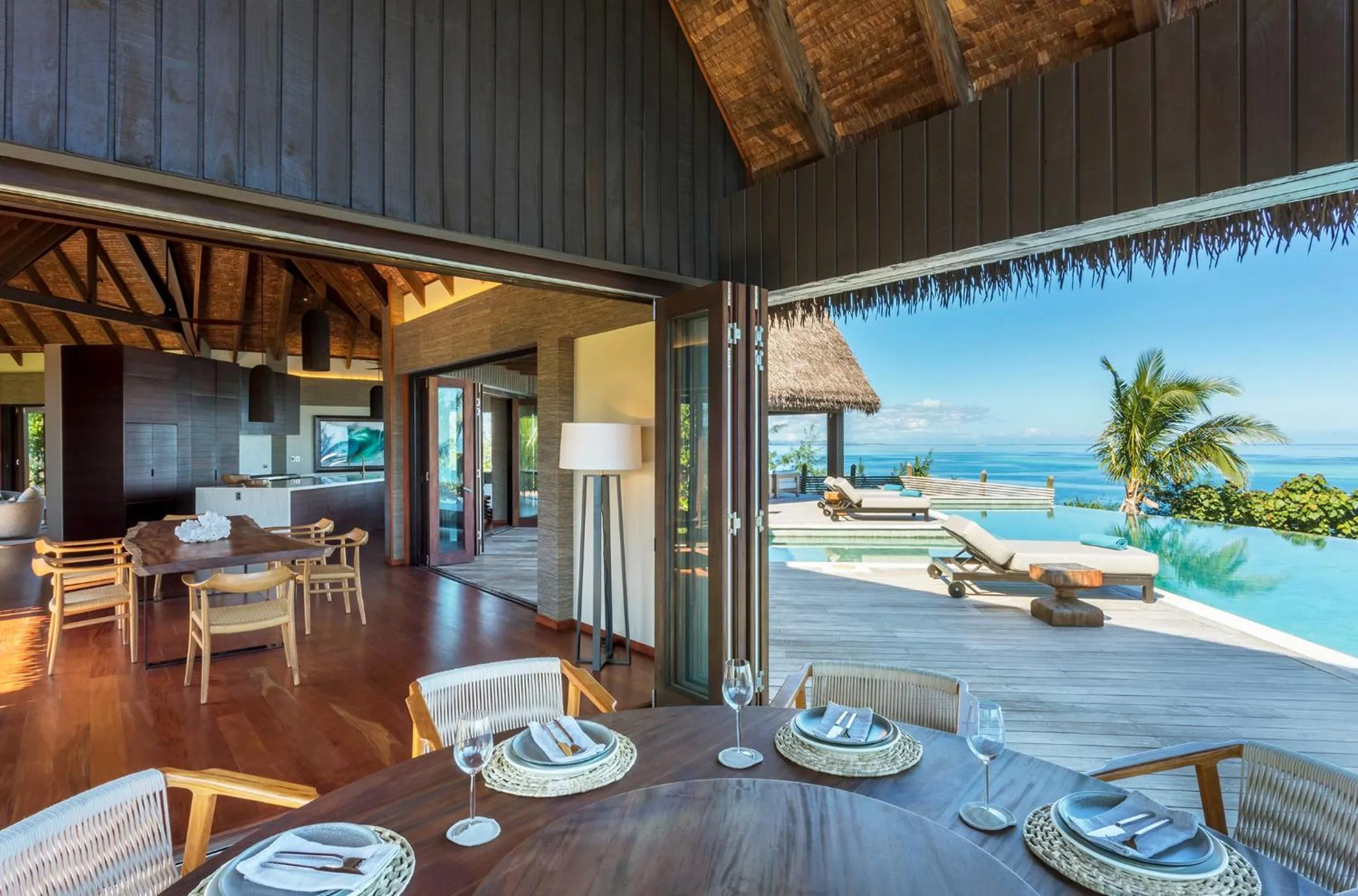 Dining area in Six Senses Fiji