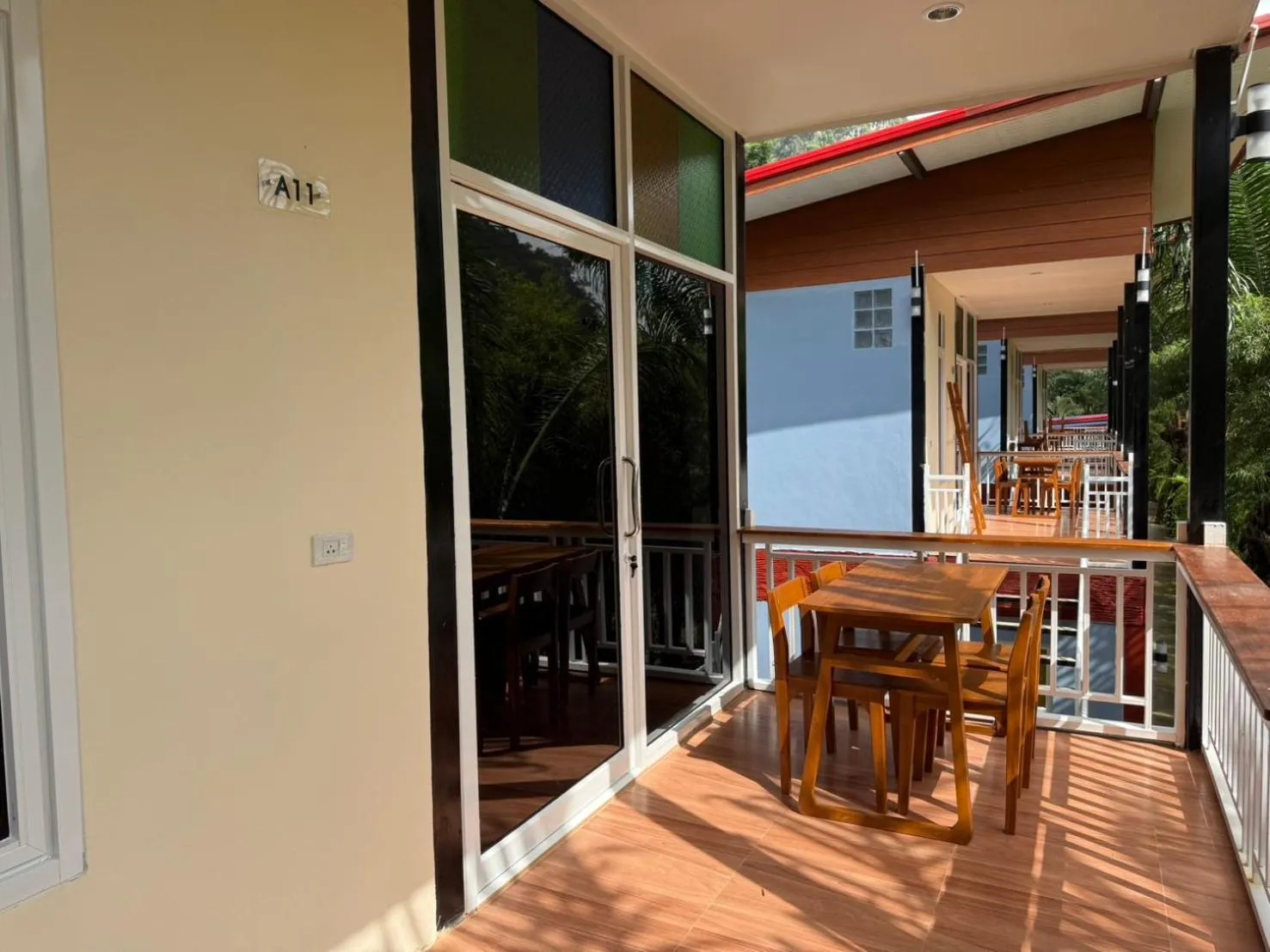 Patio in Khaosok Bamboo Huts Resort