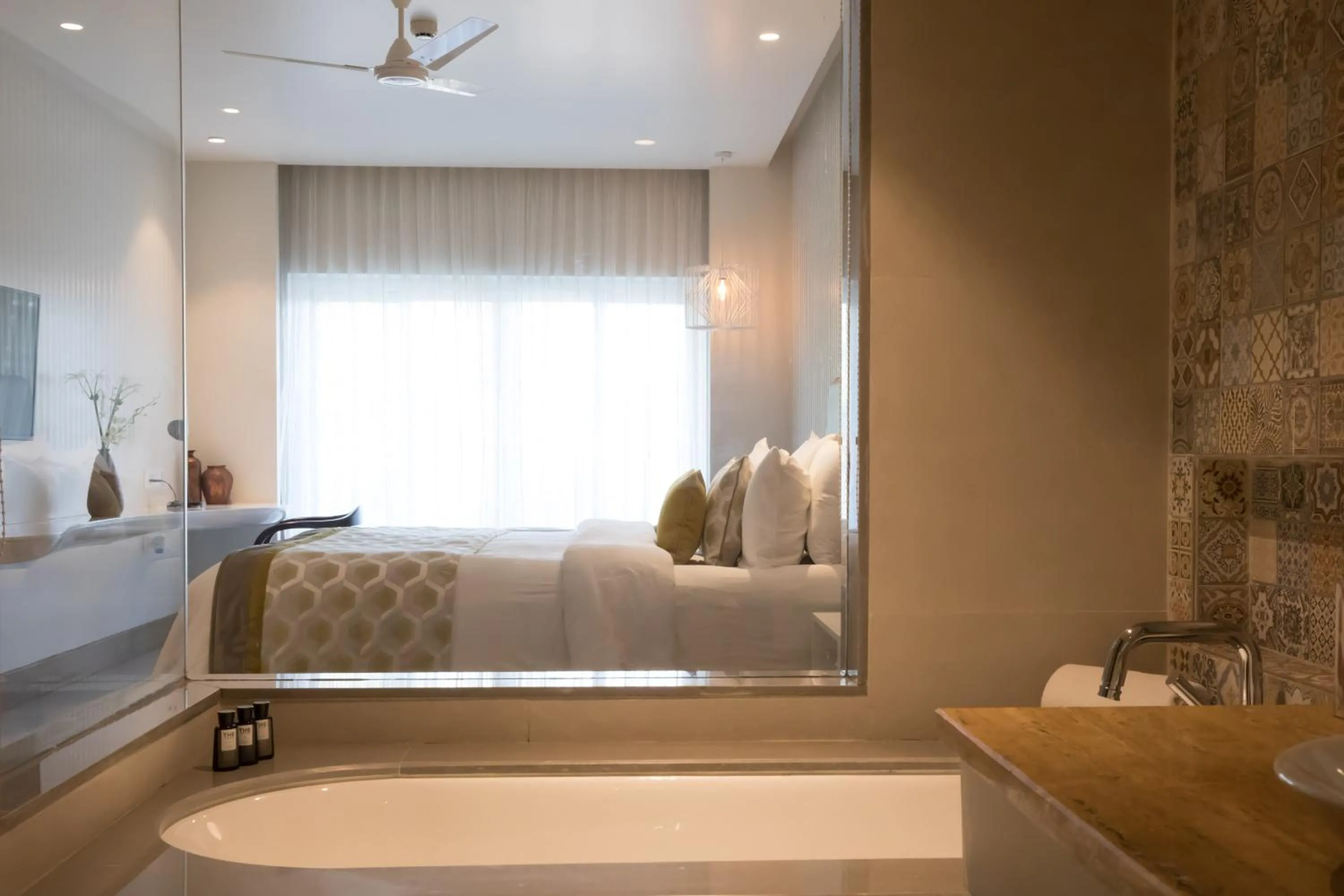 Bathroom, Bed in The Park Baga River Goa - Adults only Property