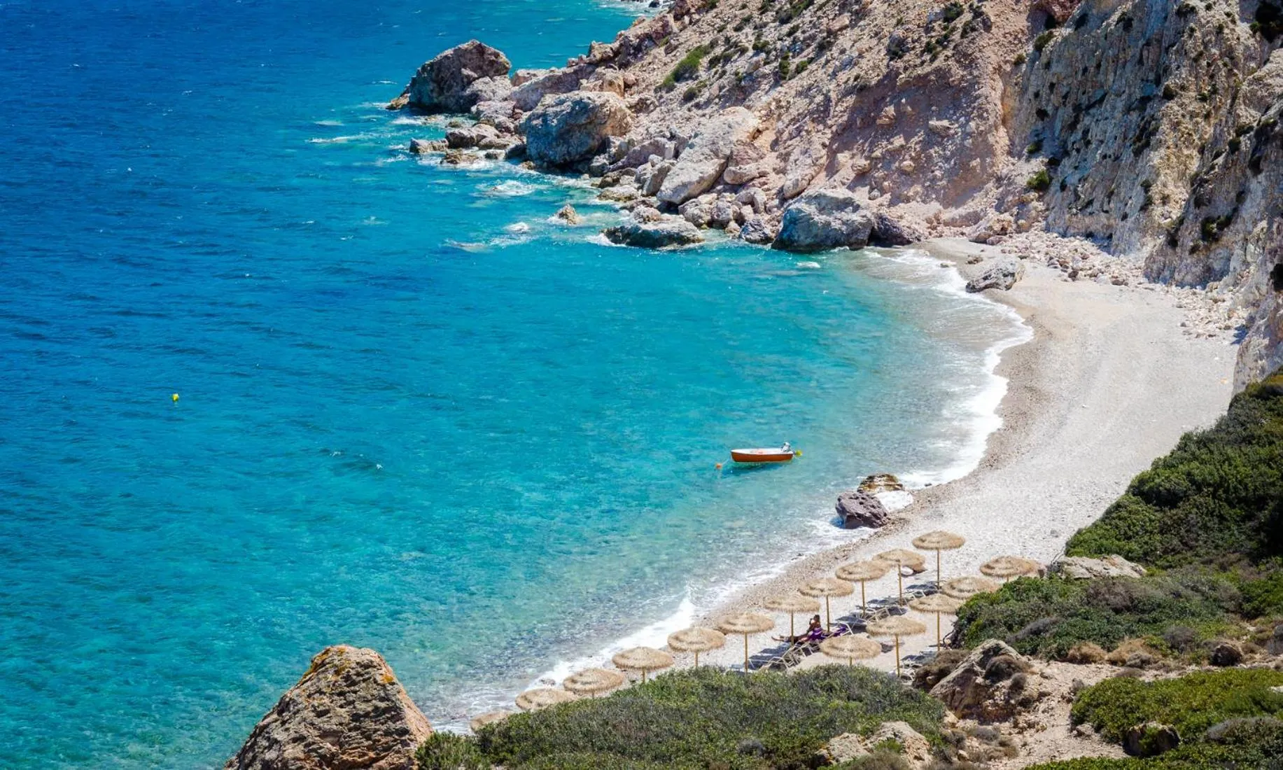 Beach in Milos Cove