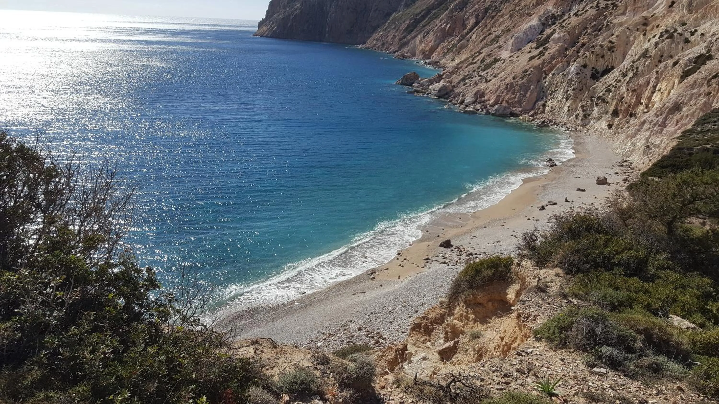 Beach in Milos Cove