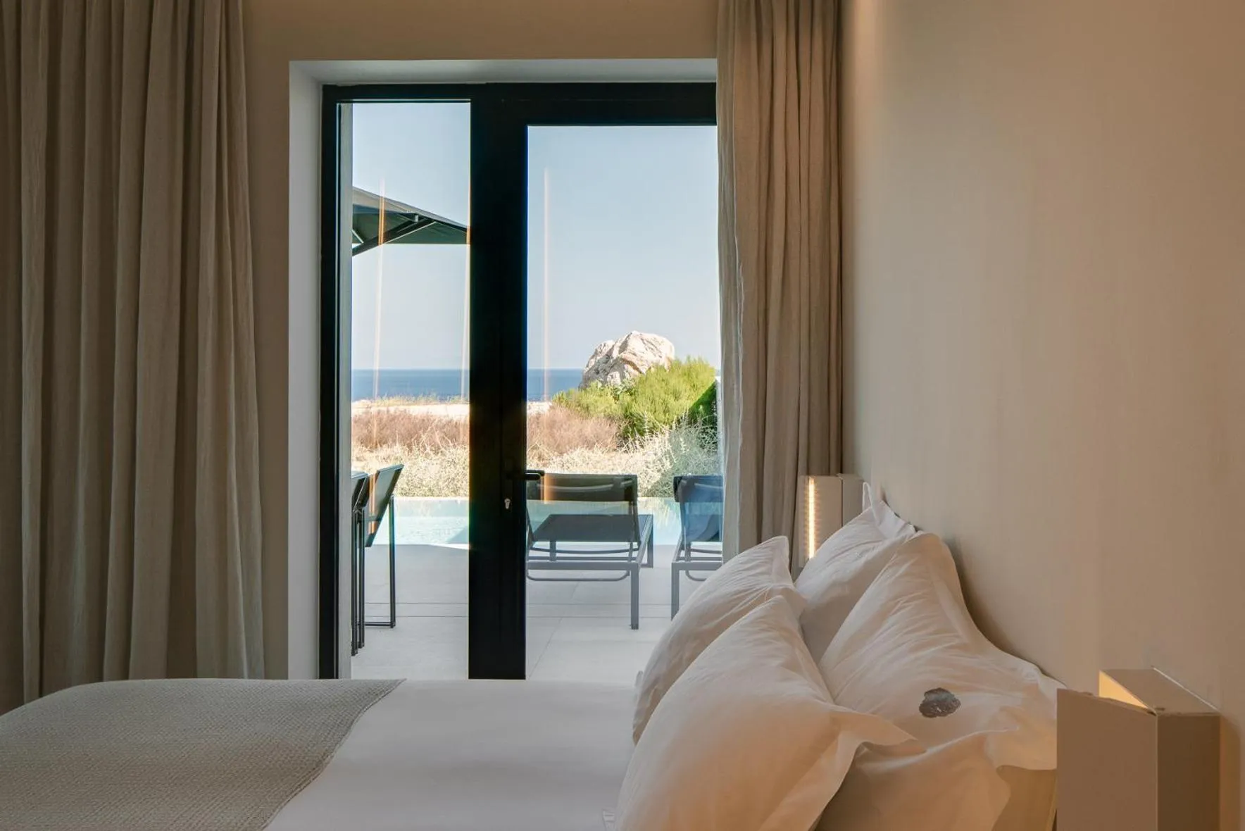 View (from property/room), Bed in Milos Cove